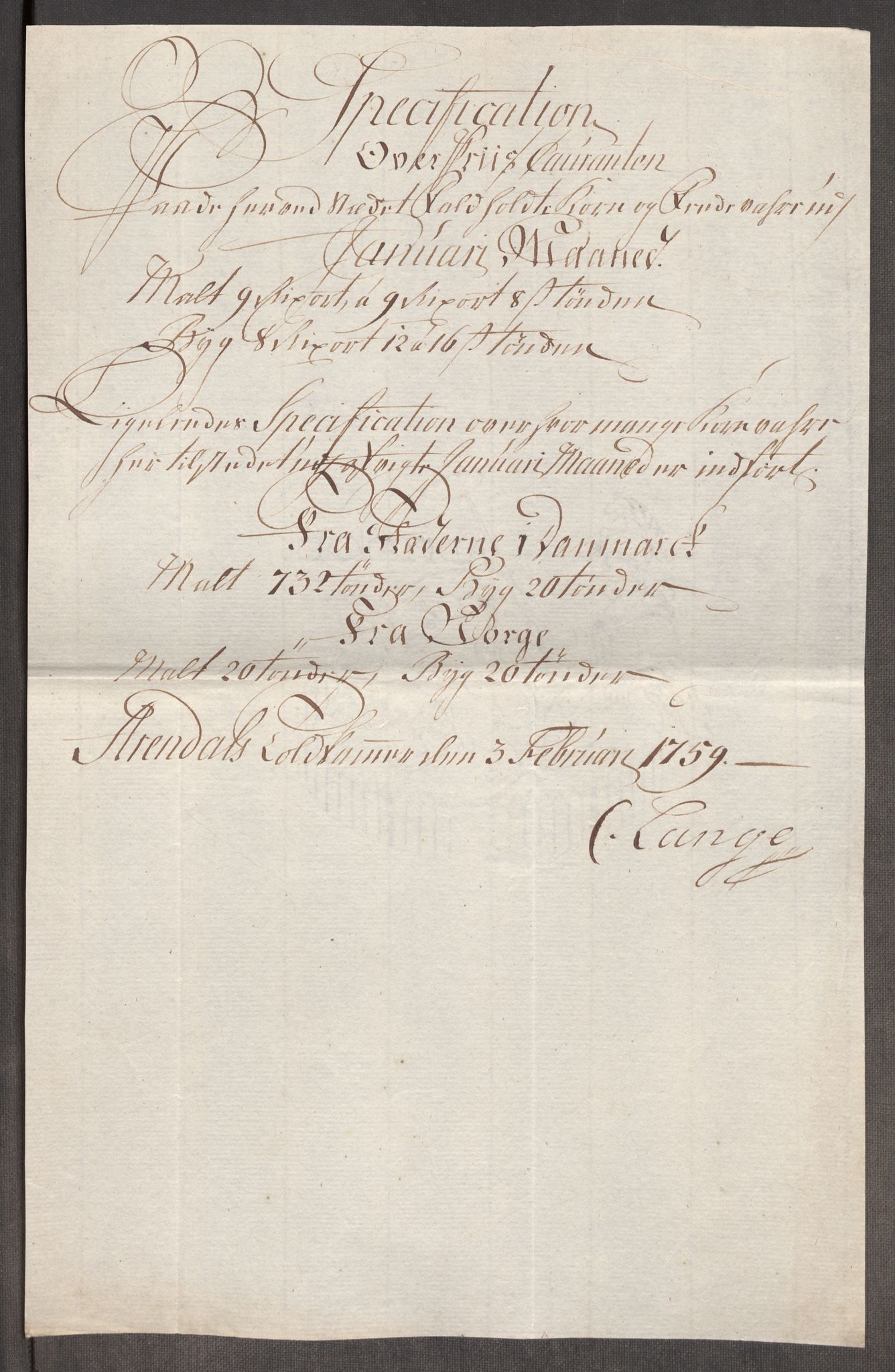 Rentekammeret inntil 1814, Realistisk ordnet avdeling, AV/RA-EA-4070/Oe/L0006: [Ø1]: Priskuranter, 1758-1760, s. 587