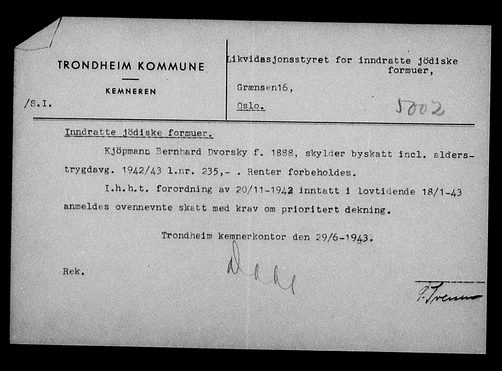 Justisdepartementet, Tilbakeføringskontoret for inndratte formuer, AV/RA-S-1564/H/Hc/Hca/L0894: --, 1945-1947, s. 277