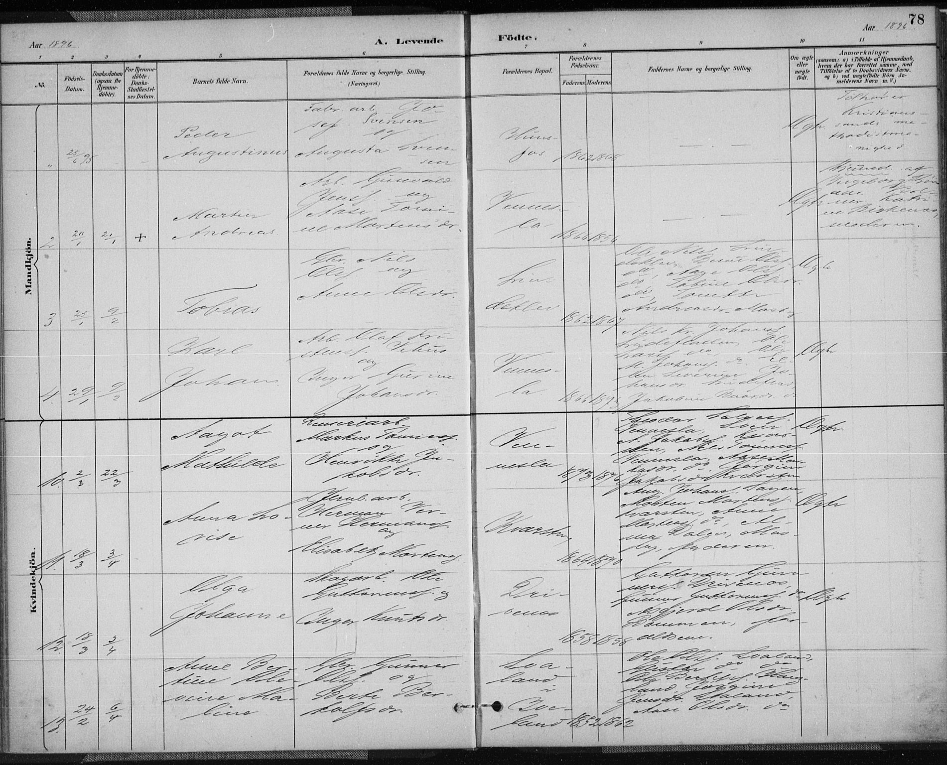 Vennesla sokneprestkontor, AV/SAK-1111-0045/Fa/Fab/L0004: Ministerialbok nr. A 4, 1884-1896, s. 79