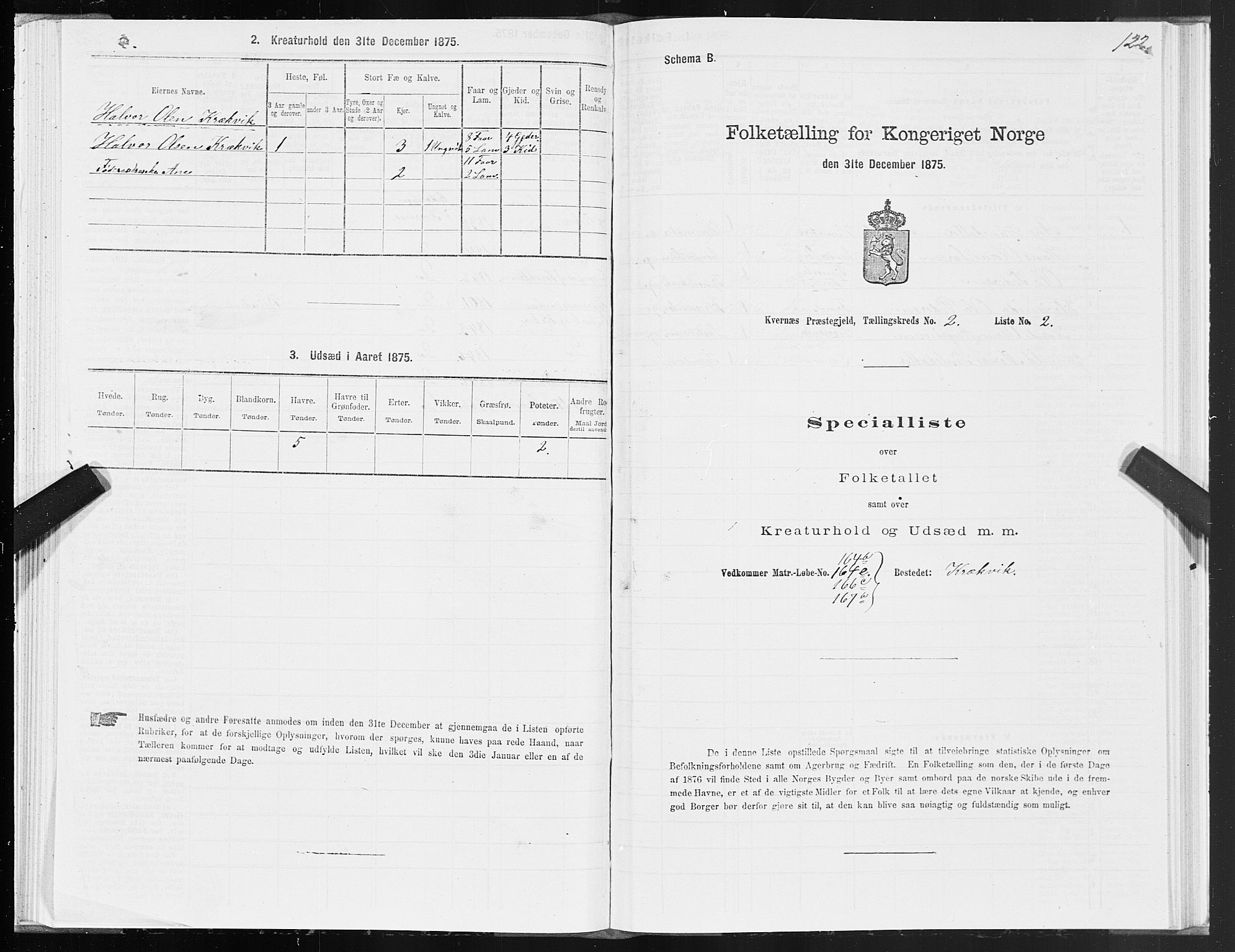 SAT, Folketelling 1875 for 1553P Kvernes prestegjeld, 1875, s. 1122