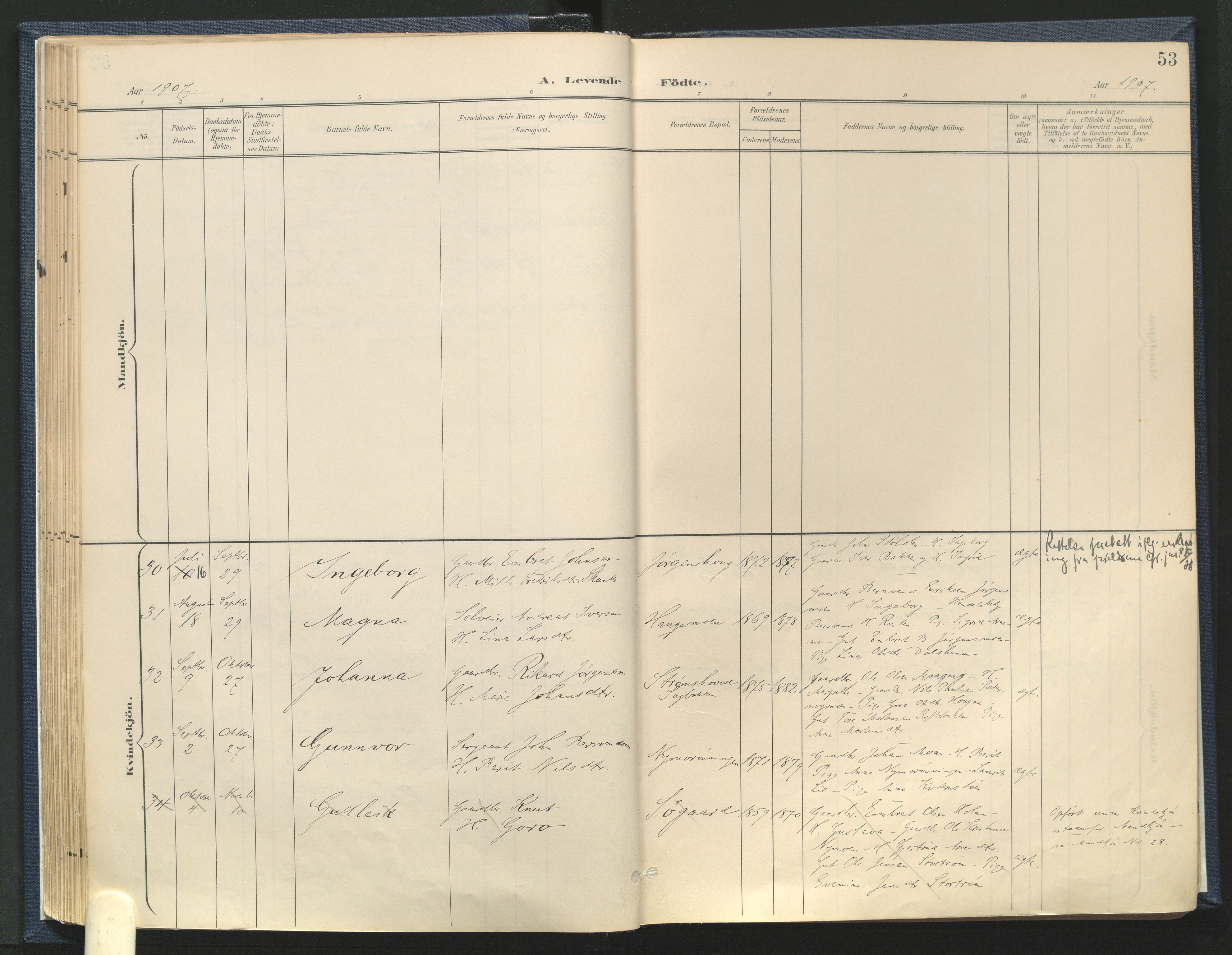 Tynset prestekontor, SAH/PREST-058/H/Ha/Haa/L0025: Ministerialbok nr. 25, 1900-1914, s. 53