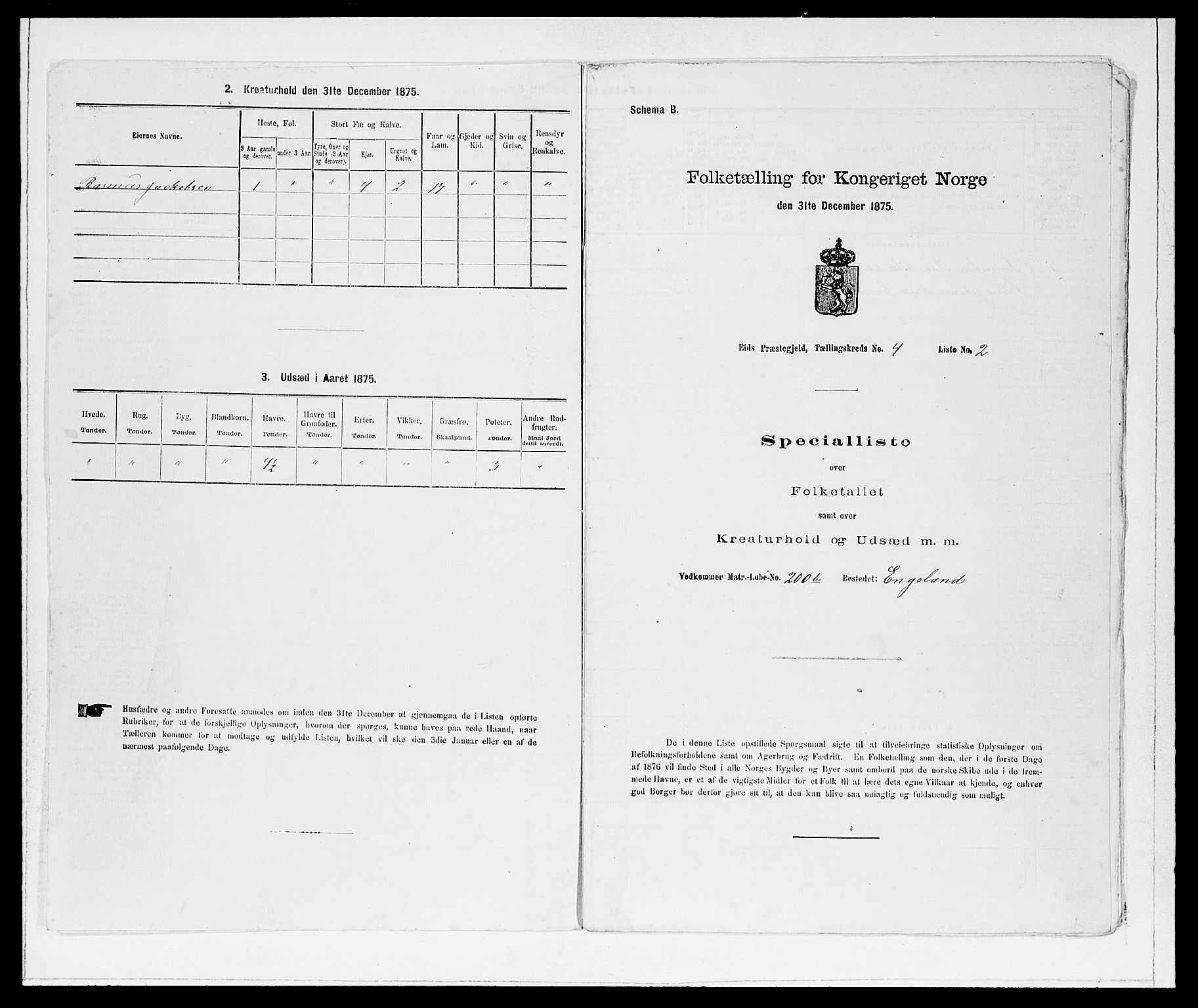 SAB, Folketelling 1875 for 1443P Eid prestegjeld, 1875, s. 352