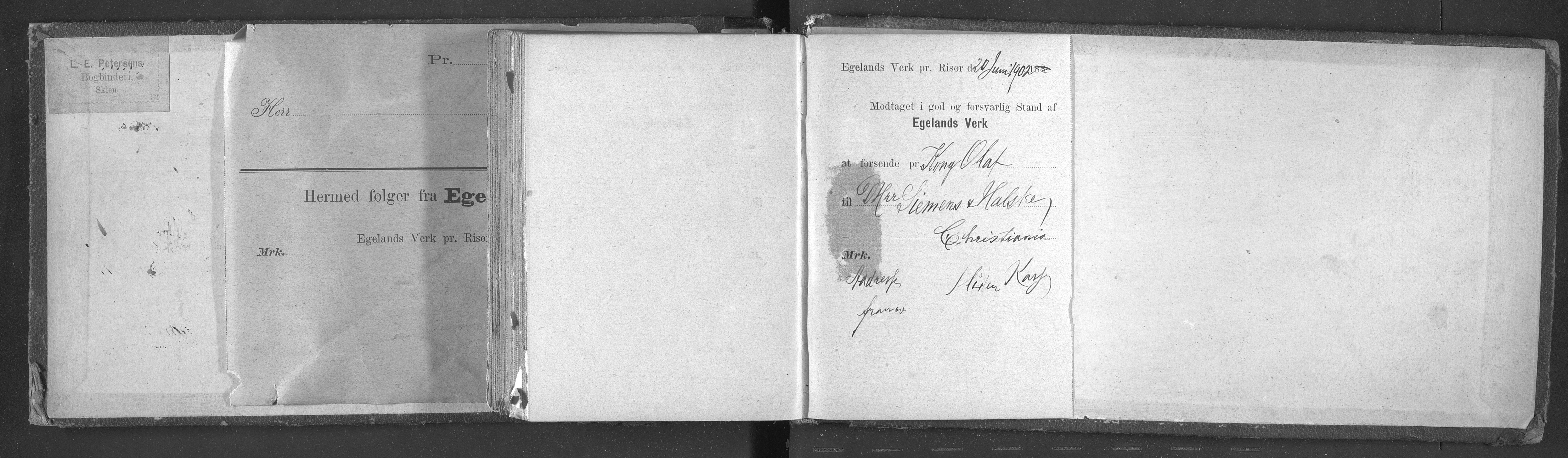 Egelands Jernverk, AAKS/PA-1907/01/L0030: Kvitteringsbok, 1889-1901