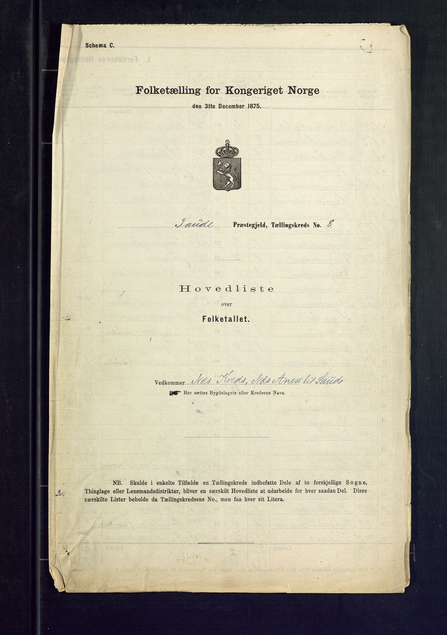 SAKO, Folketelling 1875 for 0822P Sauherad prestegjeld, 1875, s. 30