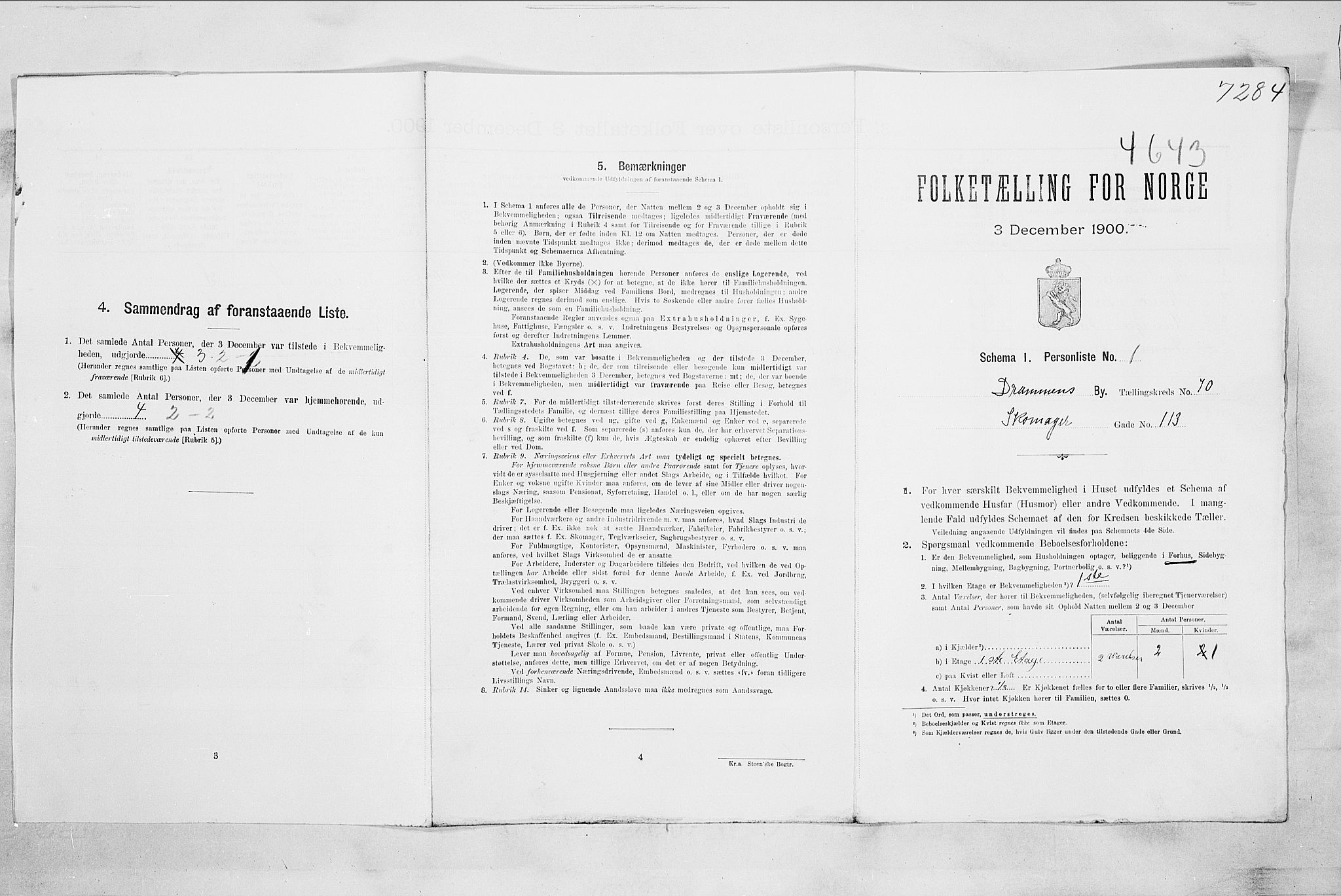 RA, Folketelling 1900 for 0602 Drammen kjøpstad, 1900, s. 14274