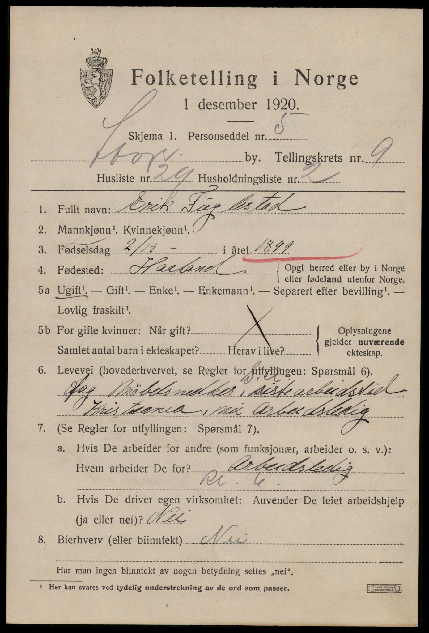 SAST, Folketelling 1920 for 1103 Stavanger kjøpstad, 1920, s. 50140