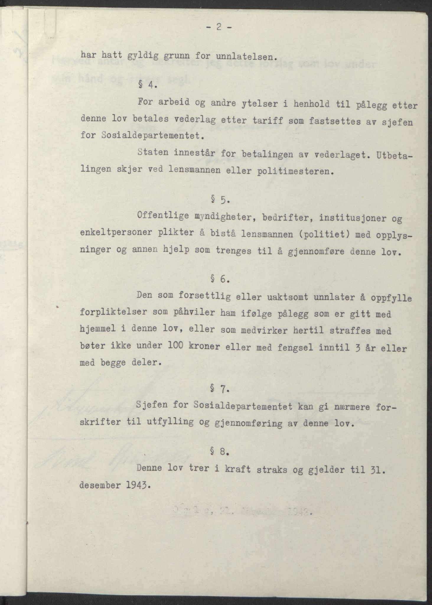 NS-administrasjonen 1940-1945 (Statsrådsekretariatet, de kommisariske statsråder mm), AV/RA-S-4279/D/Db/L0098: Lover II, 1942, s. 571