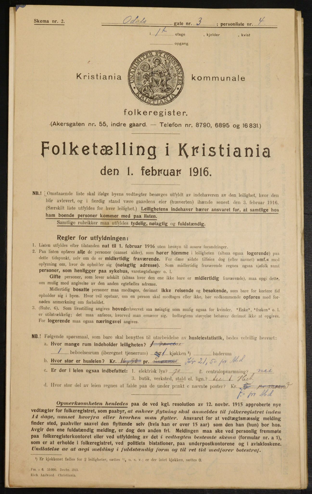 OBA, Kommunal folketelling 1.2.1916 for Kristiania, 1916, s. 76158