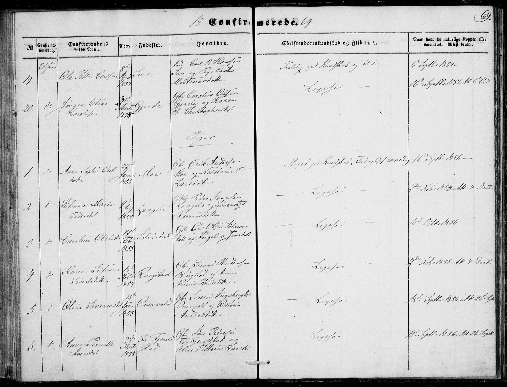 Ministerialprotokoller, klokkerbøker og fødselsregistre - Møre og Romsdal, AV/SAT-A-1454/520/L0281: Ministerialbok nr. 520A10, 1851-1881, s. 69