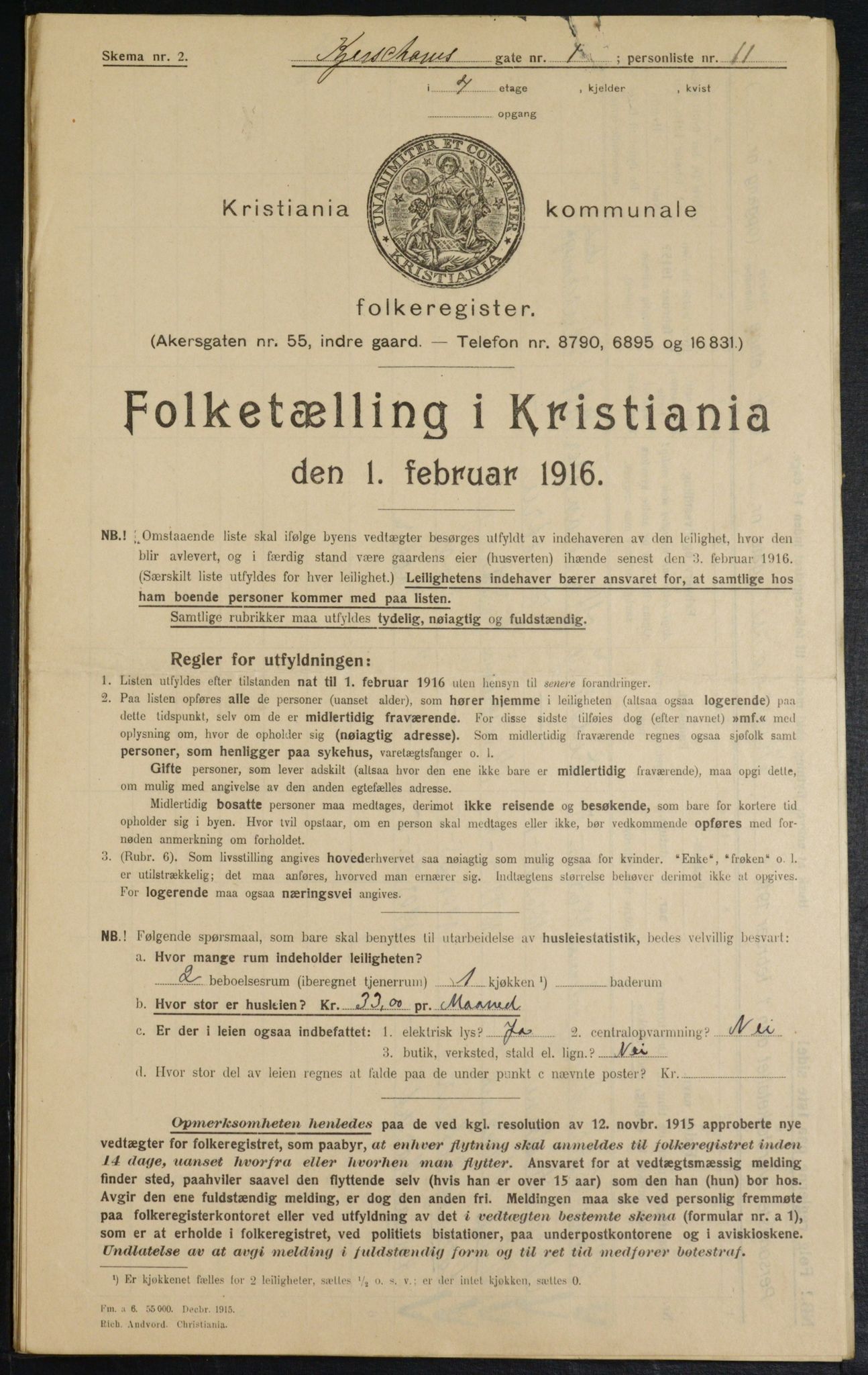 OBA, Kommunal folketelling 1.2.1916 for Kristiania, 1916, s. 50462