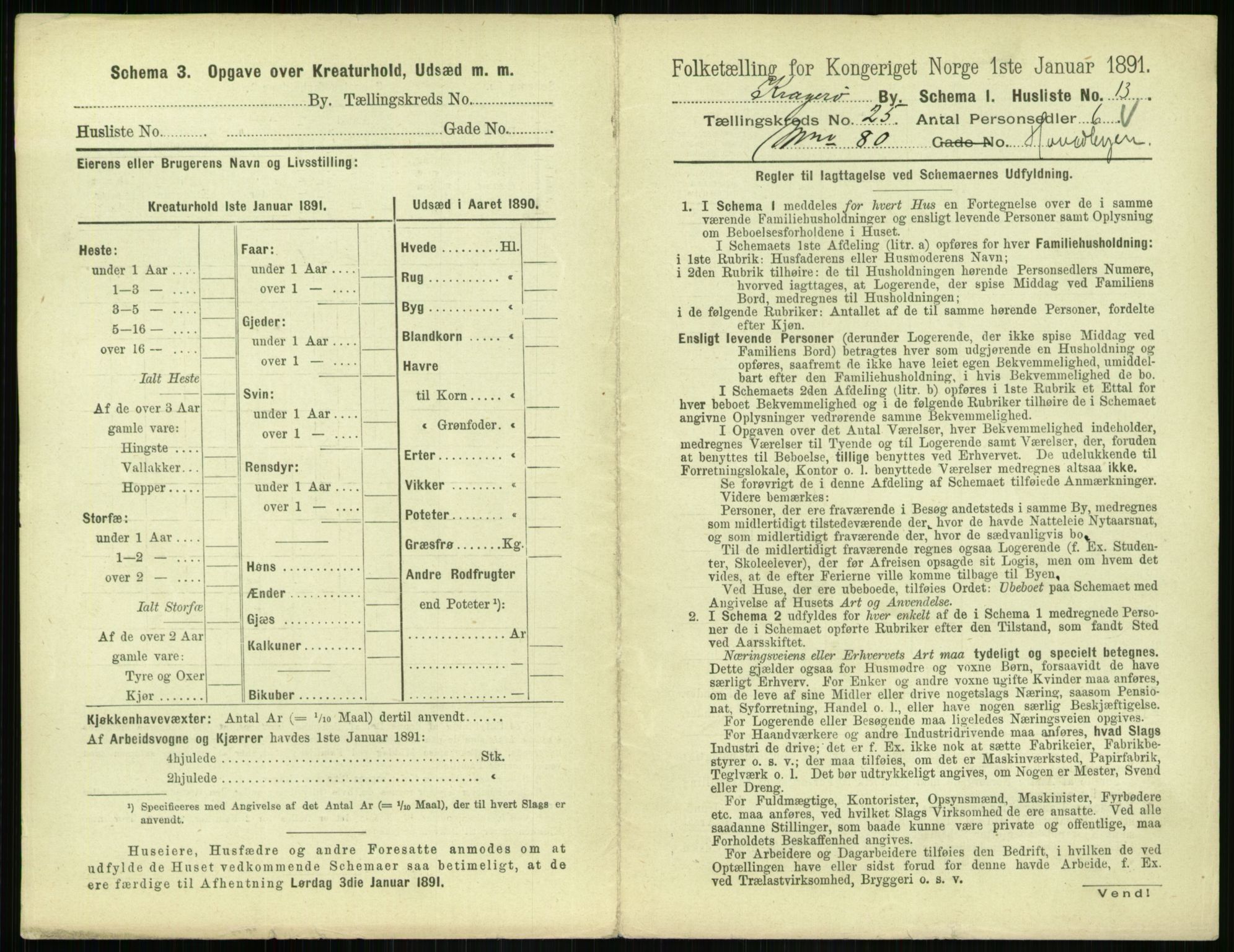 RA, Folketelling 1891 for 0801 Kragerø kjøpstad, 1891, s. 954