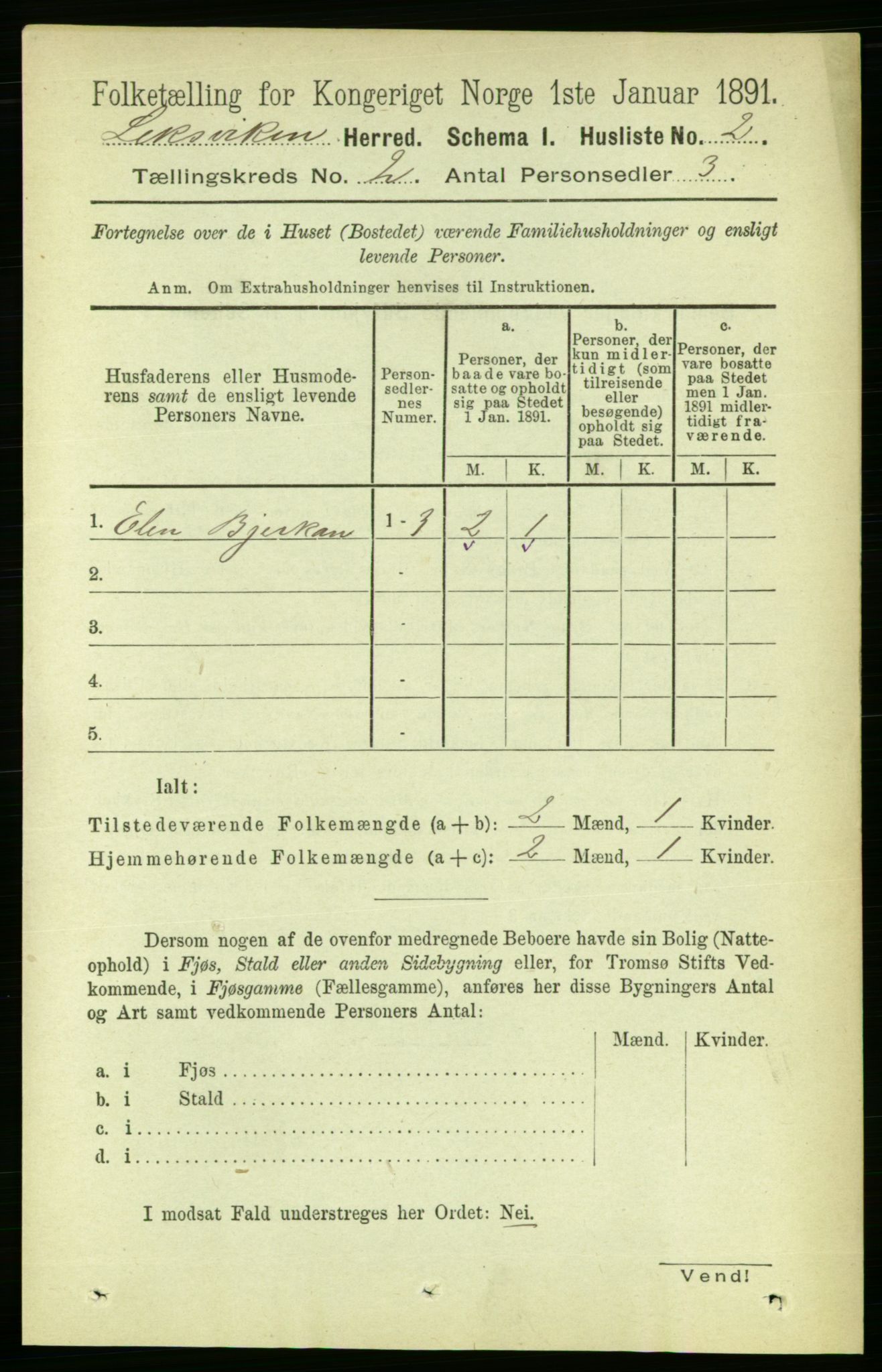 RA, Folketelling 1891 for 1718 Leksvik herred, 1891, s. 596