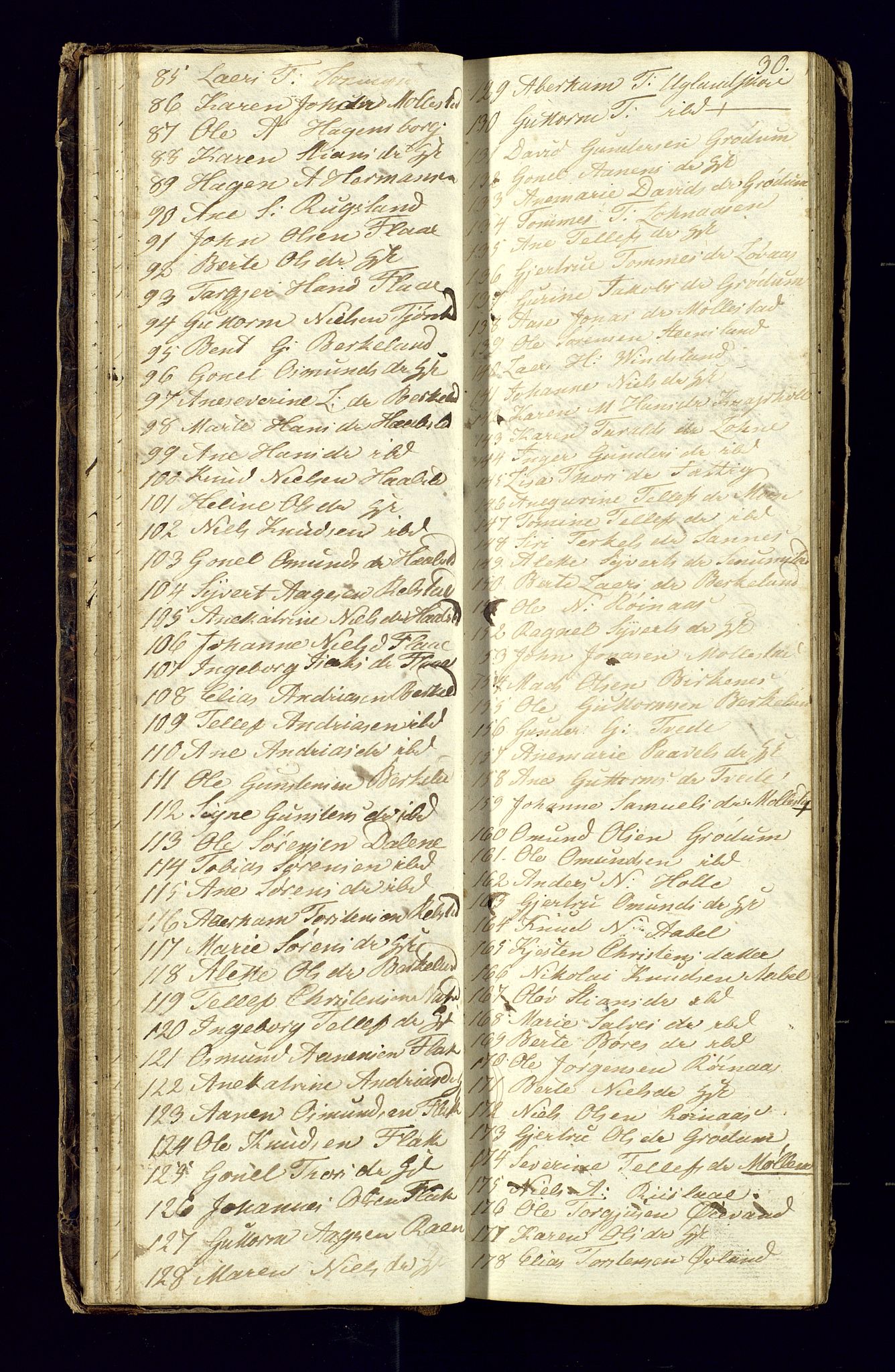 Birkenes sokneprestkontor, AV/SAK-1111-0004/F/Fc/L0002: Kommunikantprotokoll nr. C-2, 1839-1849, s. 30