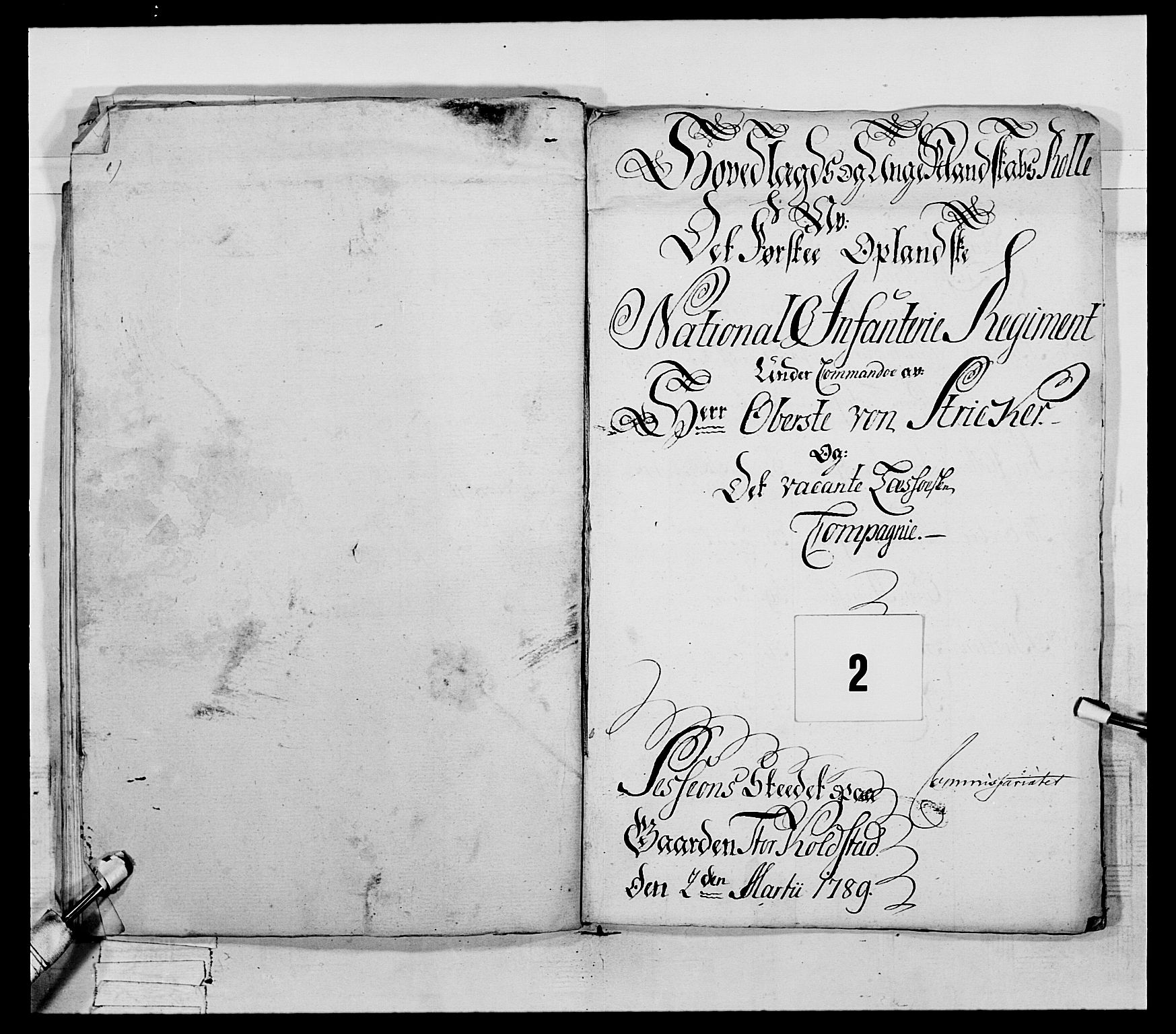 Generalitets- og kommissariatskollegiet, Det kongelige norske kommissariatskollegium, AV/RA-EA-5420/E/Eh/L0061: 1. Opplandske nasjonale infanteriregiment, 1789, s. 43