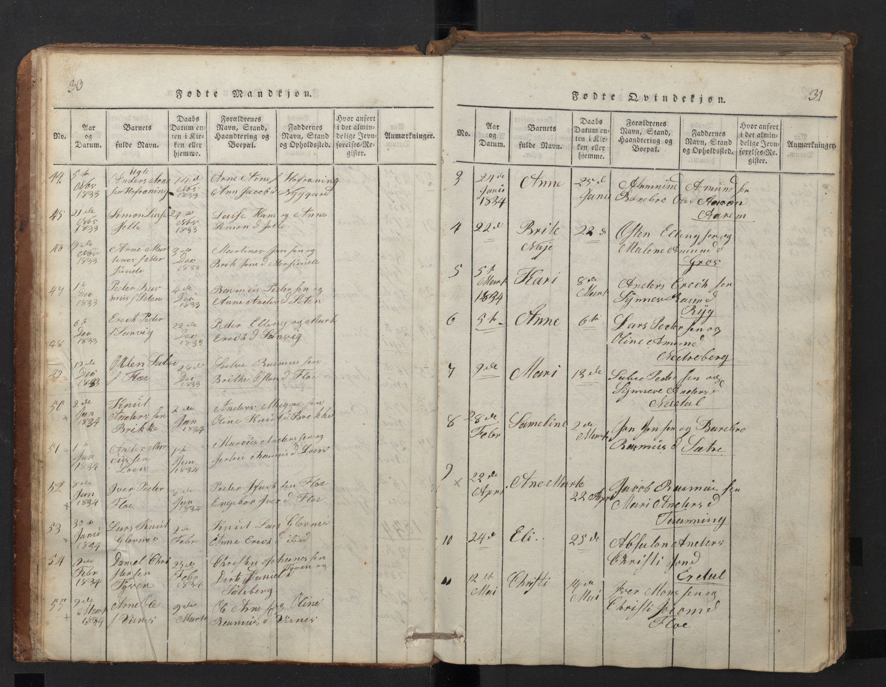 Stryn Sokneprestembete, AV/SAB-A-82501: Klokkerbok nr. A 1, 1816-1844, s. 30-31