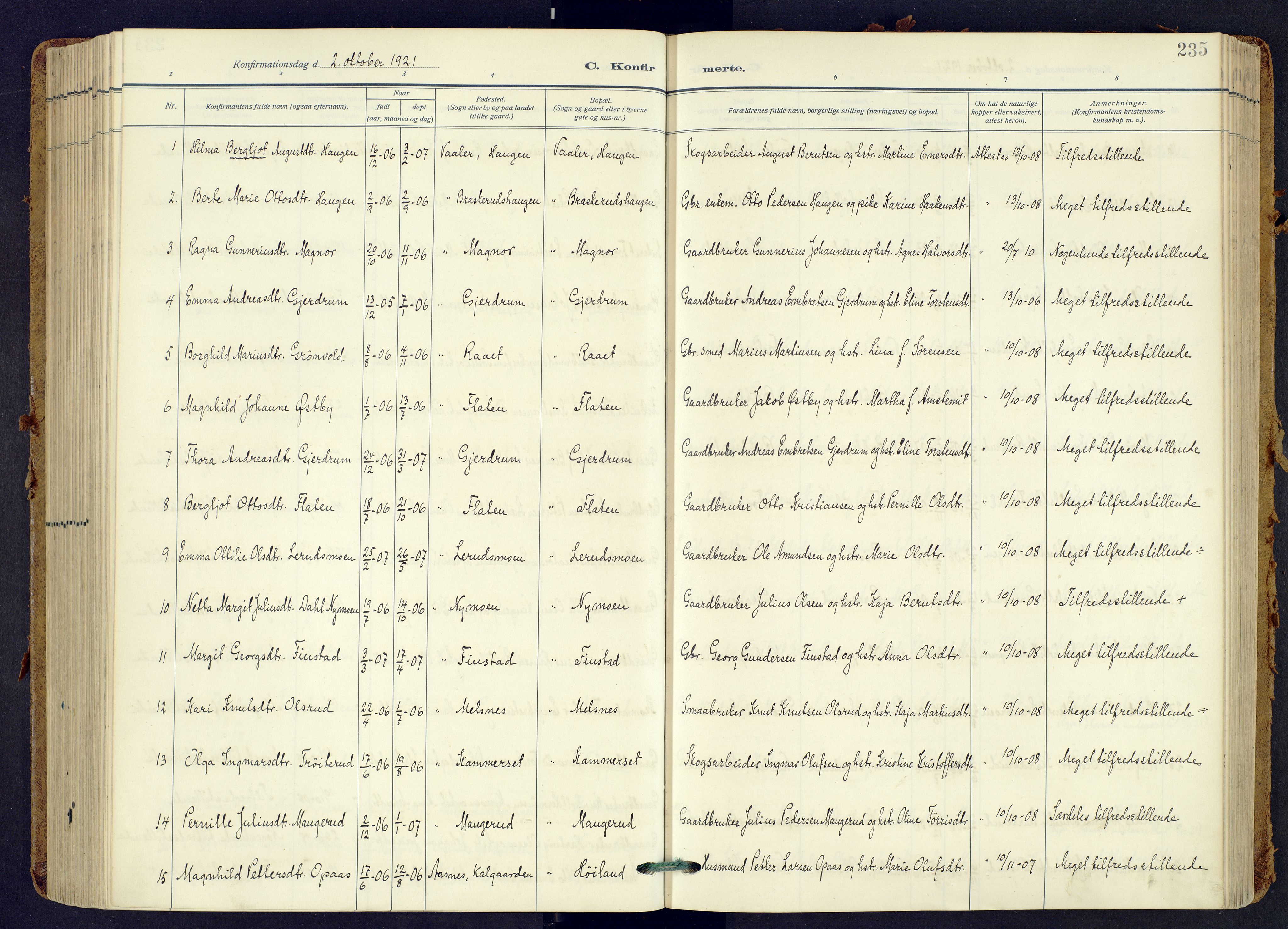 Våler prestekontor, Hedmark, AV/SAH-PREST-040/H/Ha/Haa/L0009: Ministerialbok nr. 9, 1912-1940, s. 235