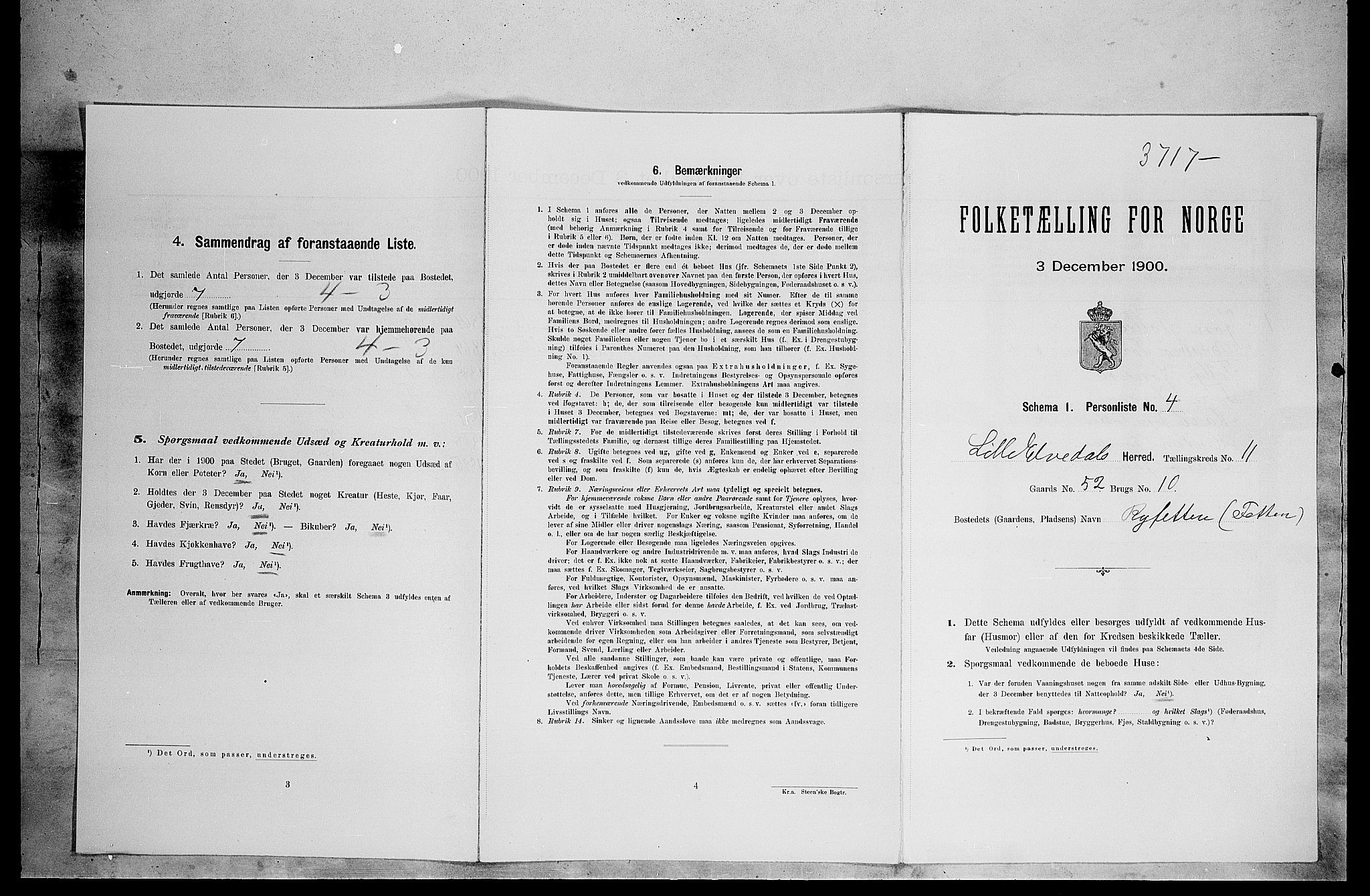 SAH, Folketelling 1900 for 0438 Lille Elvedalen herred, 1900, s. 794