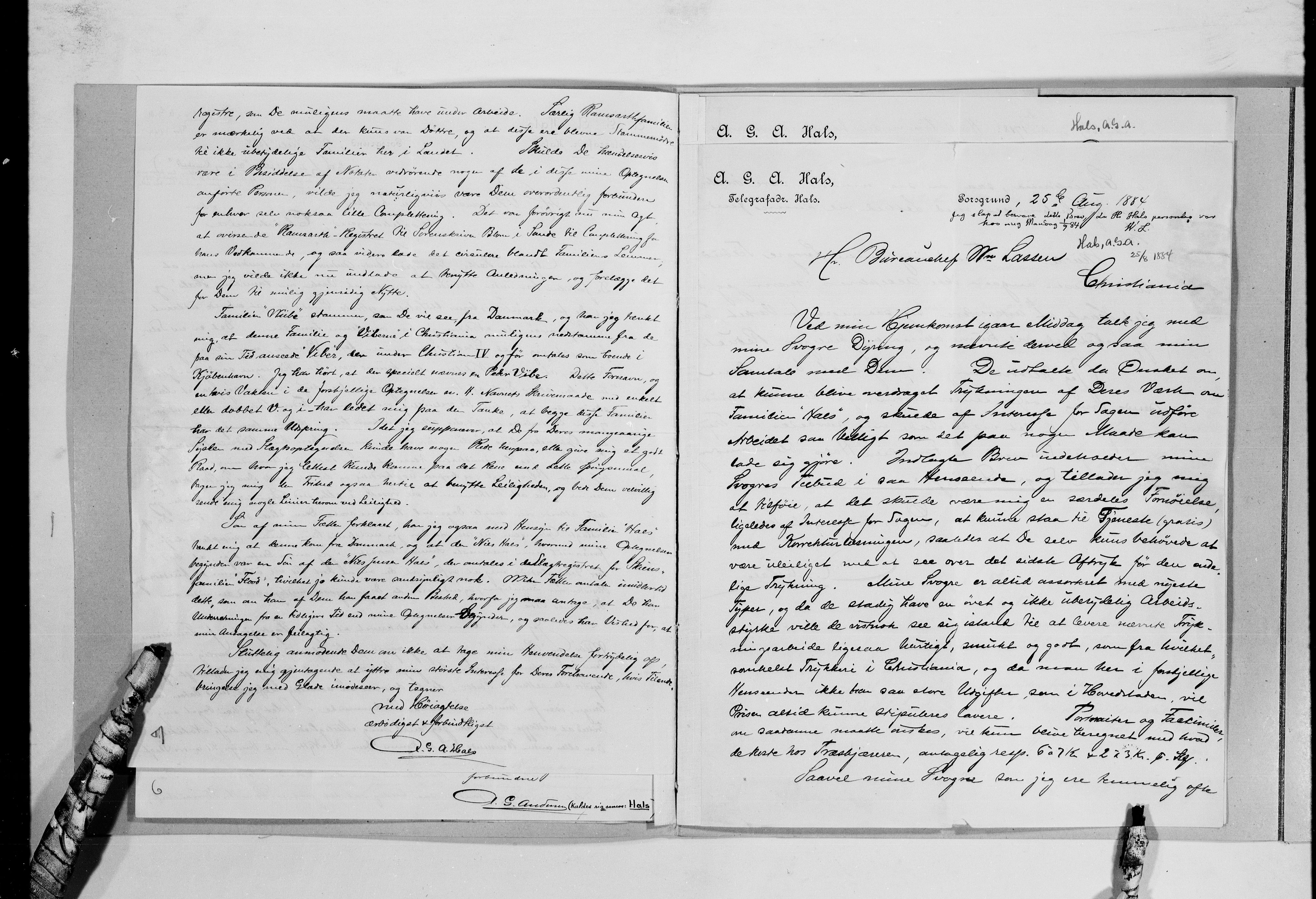 Lassens samlinger, AV/RA-PA-0051/G/L0098: Alfabetisk ordnede brev til Wilhelm Lassen: Hagemann - Jørgensen, 1815-1907, s. 12