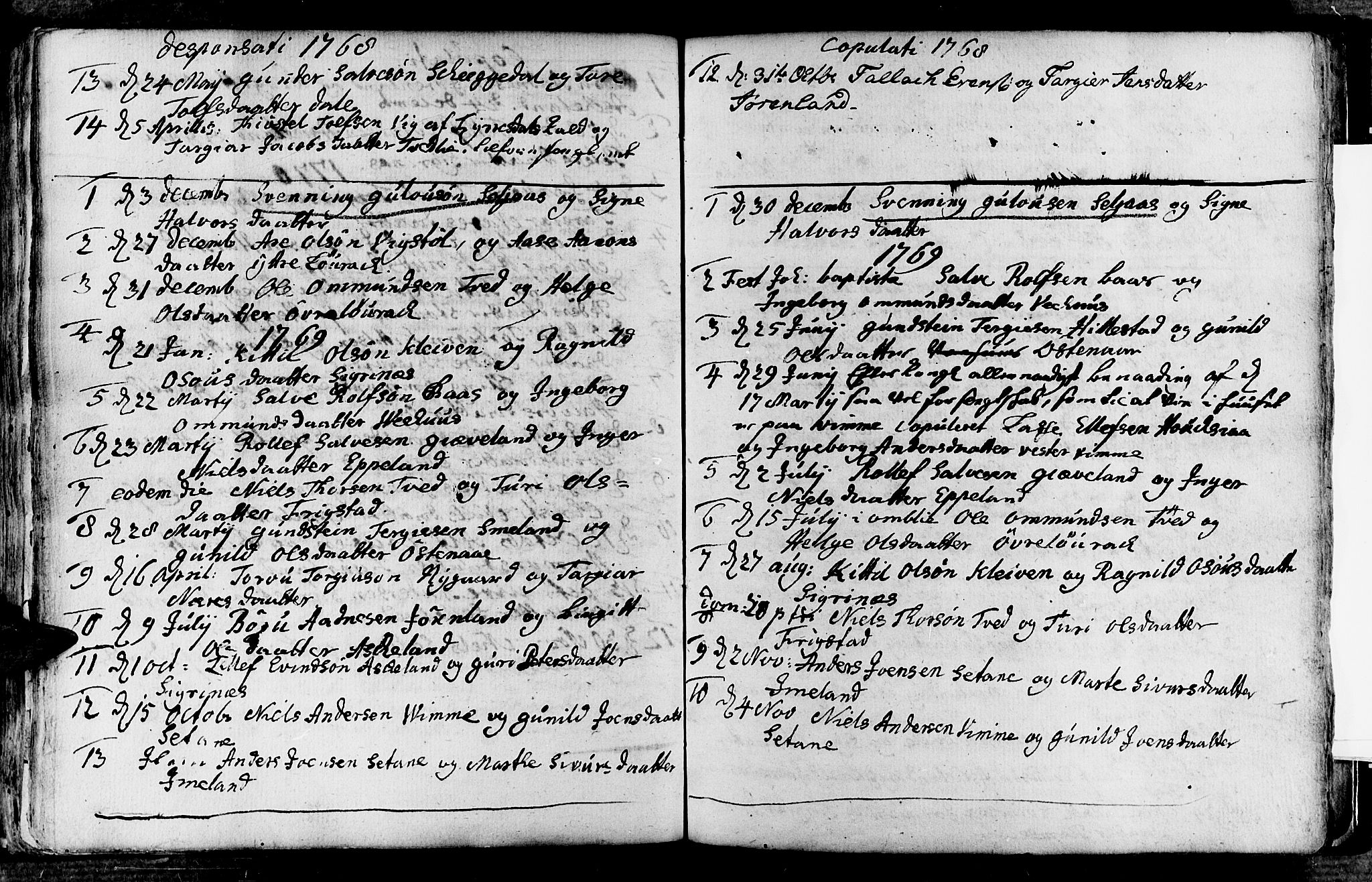 Åmli sokneprestkontor, AV/SAK-1111-0050/F/Fa/Fac/L0003: Ministerialbok nr. A 3, 1756-1775, s. 188-189
