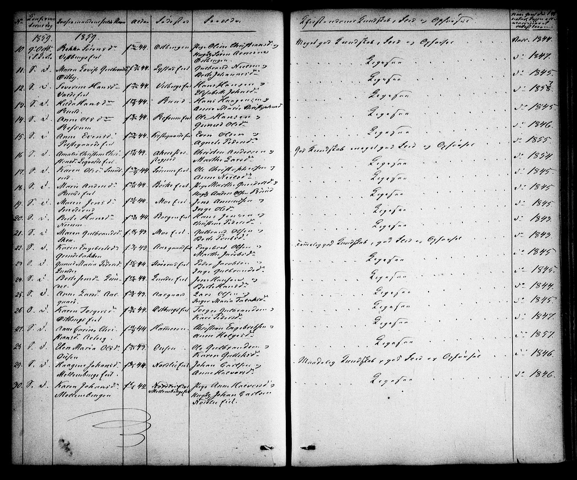 Sørum prestekontor Kirkebøker, AV/SAO-A-10303/F/Fa/L0005: Ministerialbok nr. I 5, 1846-1863, s. 141