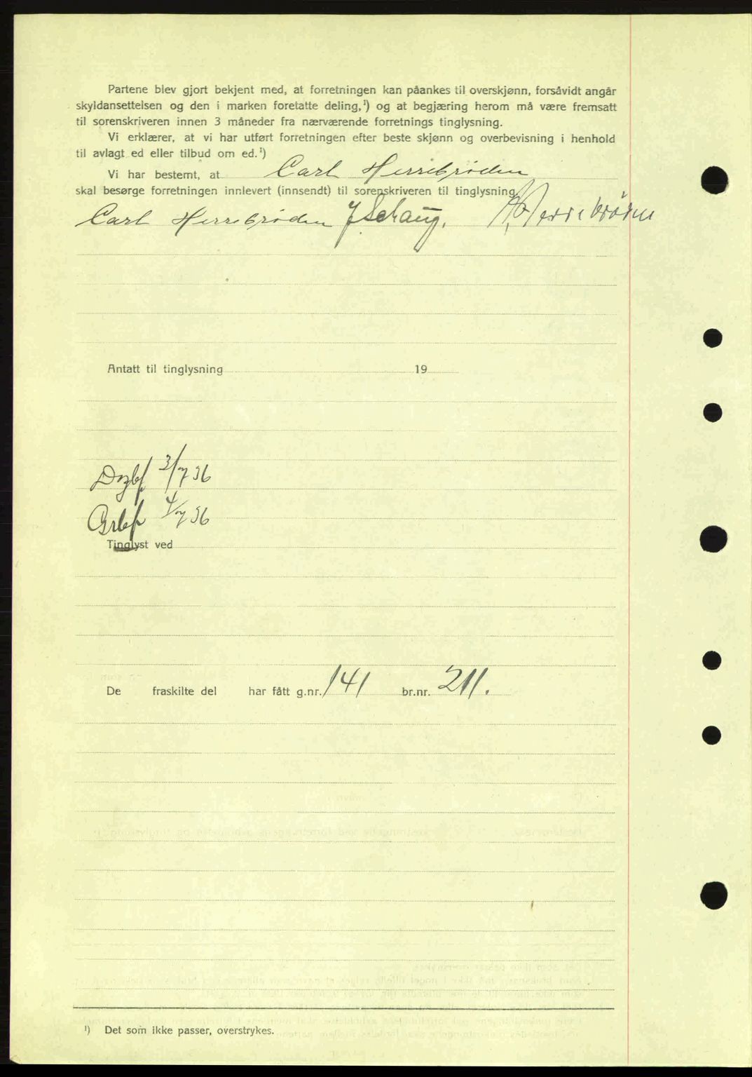 Idd og Marker sorenskriveri, AV/SAO-A-10283/G/Gb/Gbb/L0001: Pantebok nr. A1, 1936-1937, Dagboknr: 694/1936