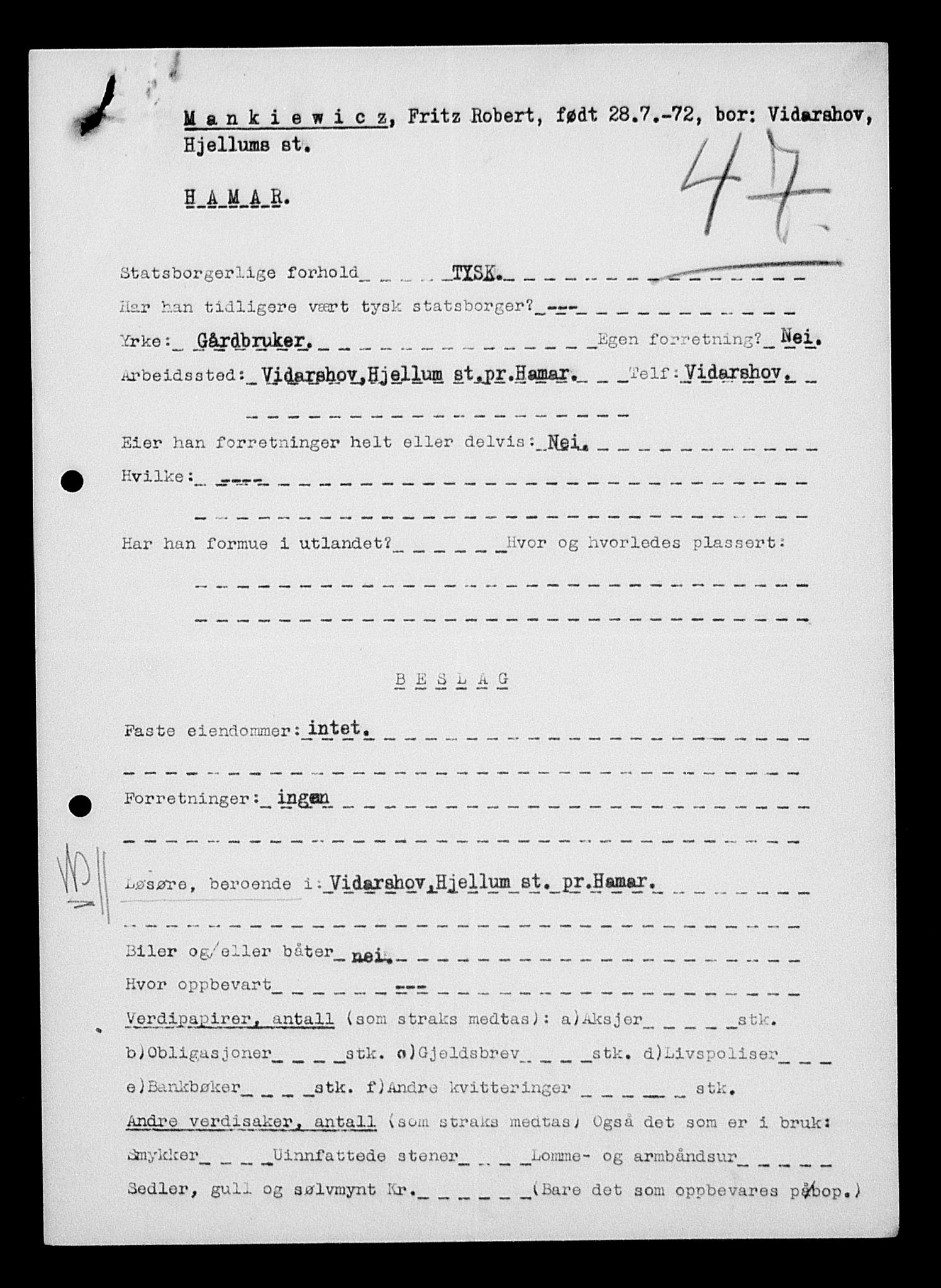 Justisdepartementet, Tilbakeføringskontoret for inndratte formuer, RA/S-1564/H/Hc/Hcd/L1003: --, 1945-1947, s. 203