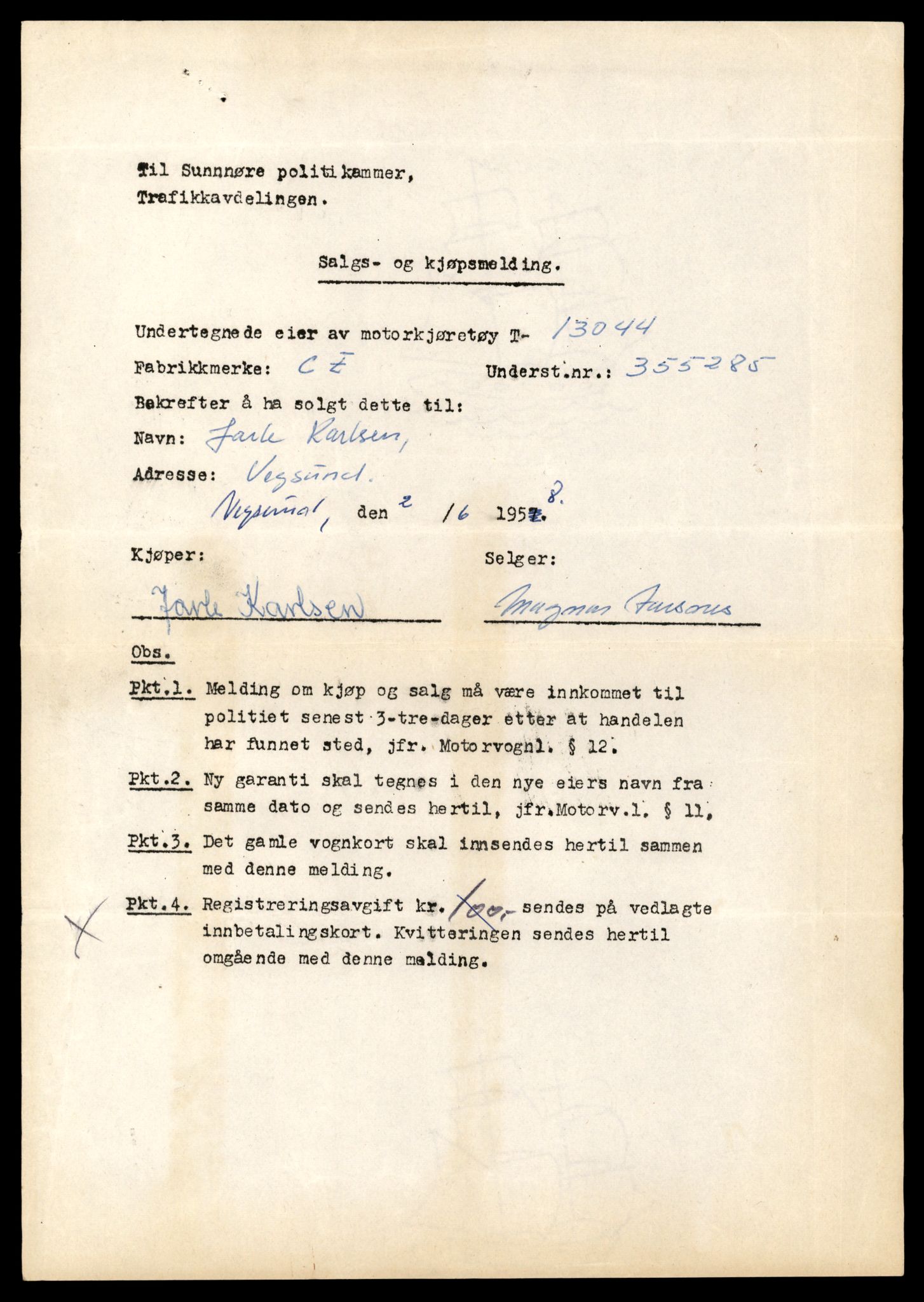 Møre og Romsdal vegkontor - Ålesund trafikkstasjon, AV/SAT-A-4099/F/Fe/L0037: Registreringskort for kjøretøy T 13031 - T 13179, 1927-1998, s. 317