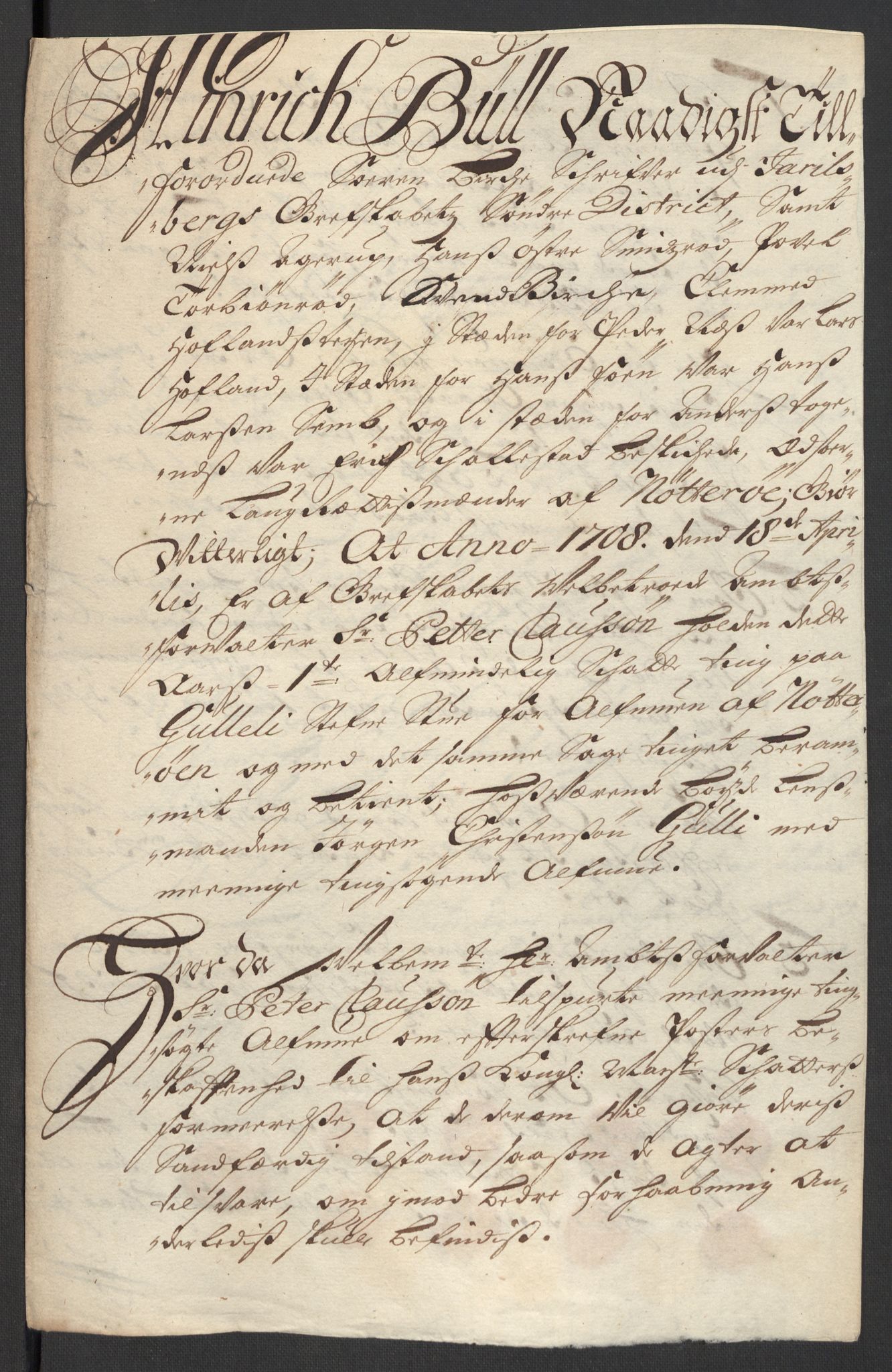 Rentekammeret inntil 1814, Reviderte regnskaper, Fogderegnskap, AV/RA-EA-4092/R32/L1873: Fogderegnskap Jarlsberg grevskap, 1708, s. 157