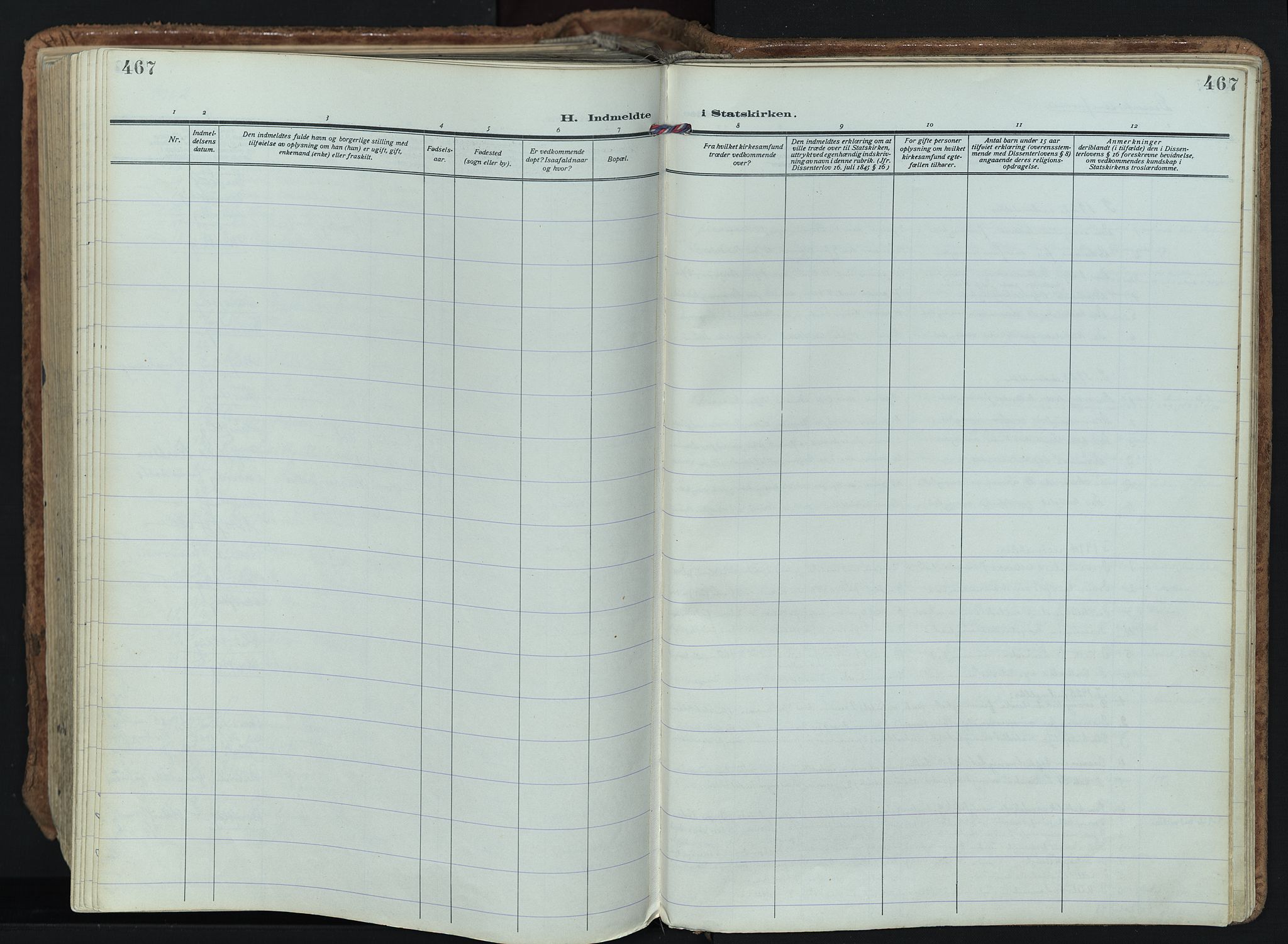 Bragernes kirkebøker, SAKO/A-6/F/Fb/L0011: Ministerialbok nr. II 11, 1922-1945, s. 467