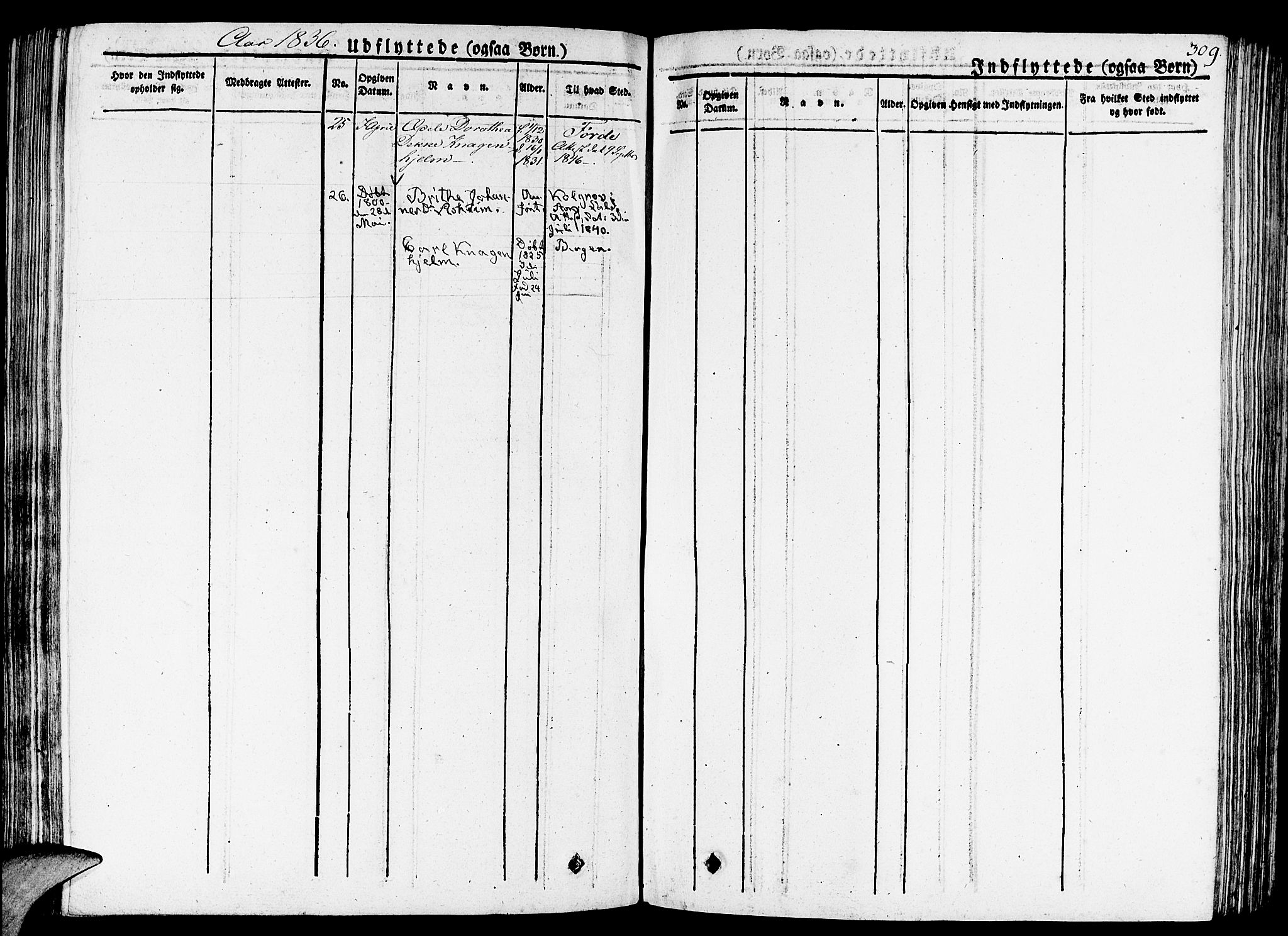 Gulen sokneprestembete, SAB/A-80201/H/Haa/Haaa/L0019: Ministerialbok nr. A 19, 1826-1836, s. 309