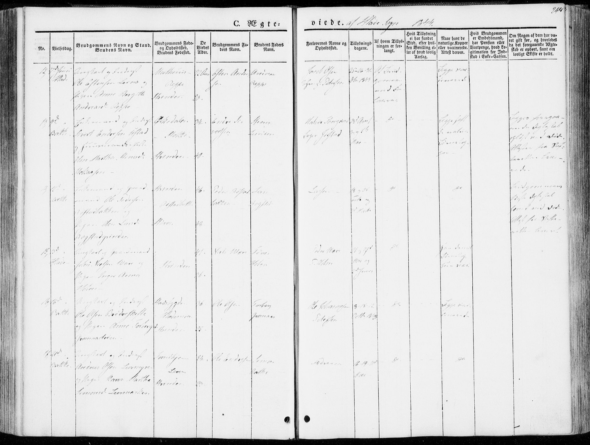 Ministerialprotokoller, klokkerbøker og fødselsregistre - Sør-Trøndelag, SAT/A-1456/606/L0290: Ministerialbok nr. 606A05, 1841-1847, s. 248