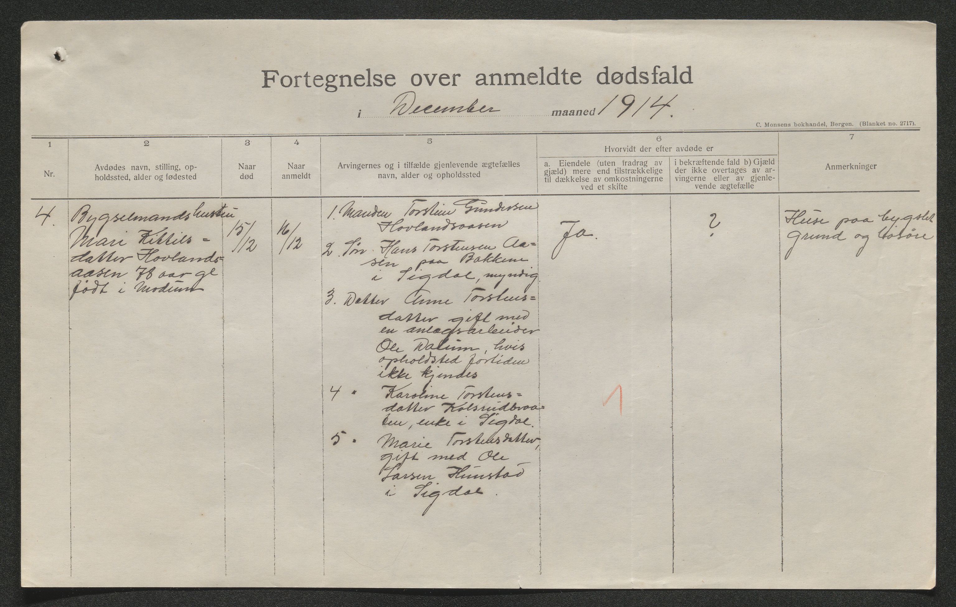 Eiker, Modum og Sigdal sorenskriveri, AV/SAKO-A-123/H/Ha/Hab/L0037: Dødsfallsmeldinger, 1914-1915, s. 539