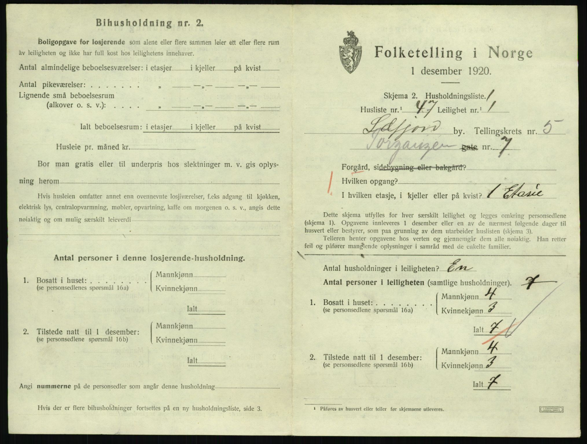 SAKO, Folketelling 1920 for 0706 Sandefjord kjøpstad, 1920, s. 2624