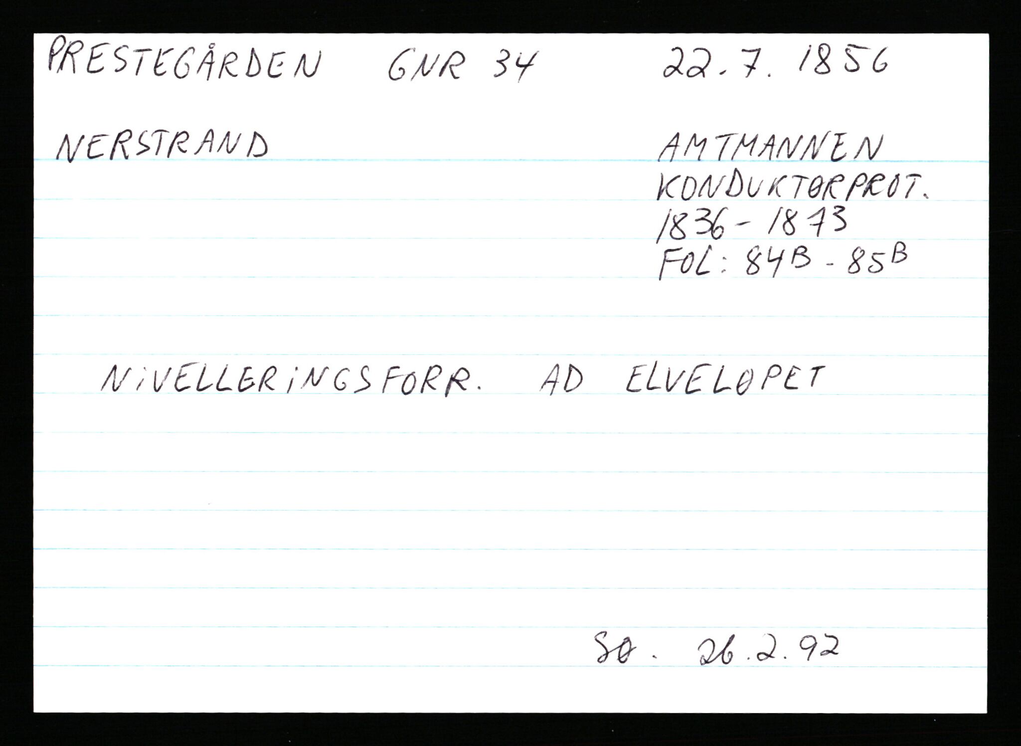 Statsarkivet i Stavanger, AV/SAST-A-101971/03/Y/Ym/L0045: Åstedskort sortert etter gårdsnavn: Prestegården - Rapstad, 1600-1950, s. 26