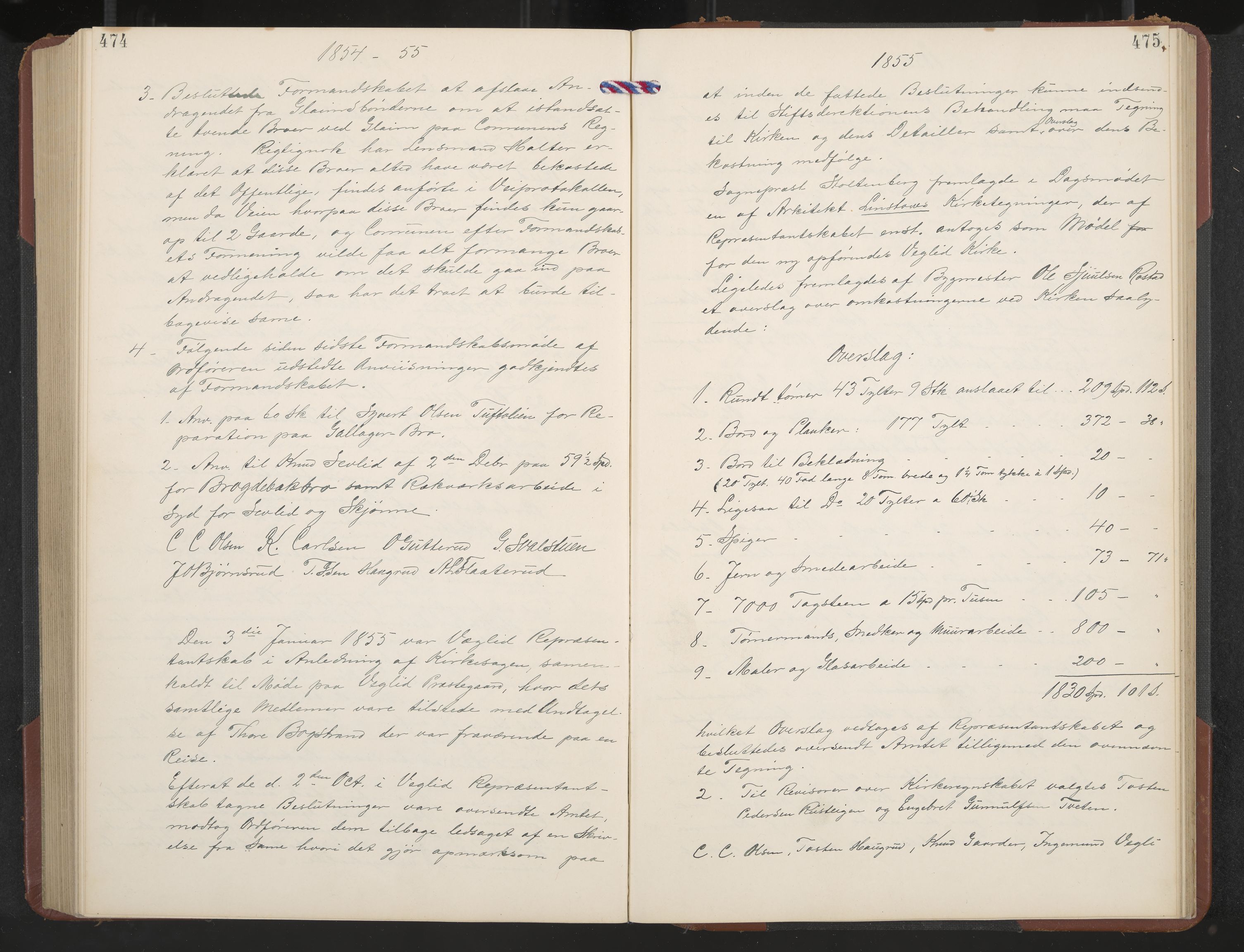 Rollag formannskap og sentraladministrasjon, IKAK/0632021-2/A/Aa/L0001: Møtebok med register, 1837-1859, s. 474-475