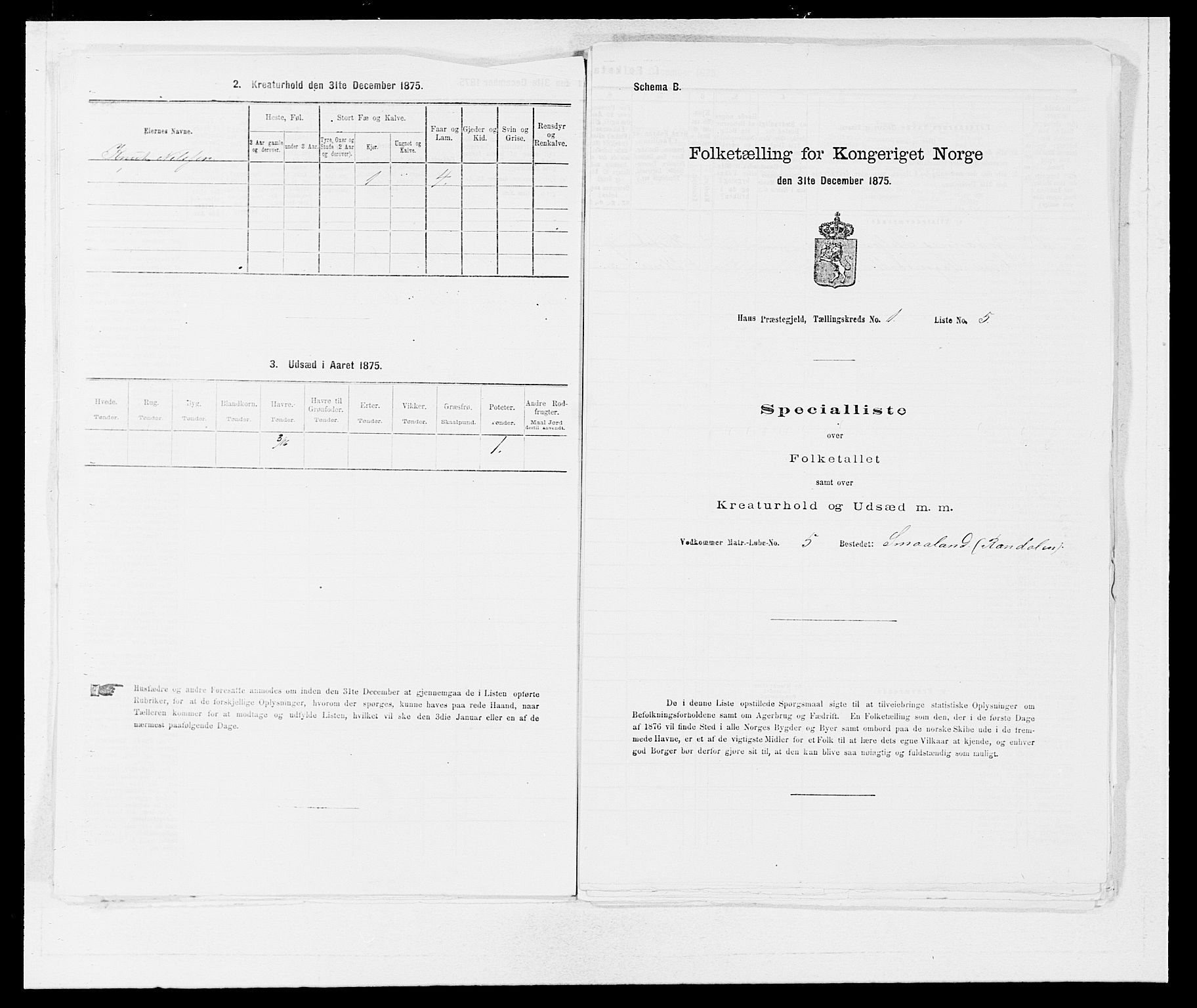 SAB, Folketelling 1875 for 1250P Haus prestegjeld, 1875, s. 36