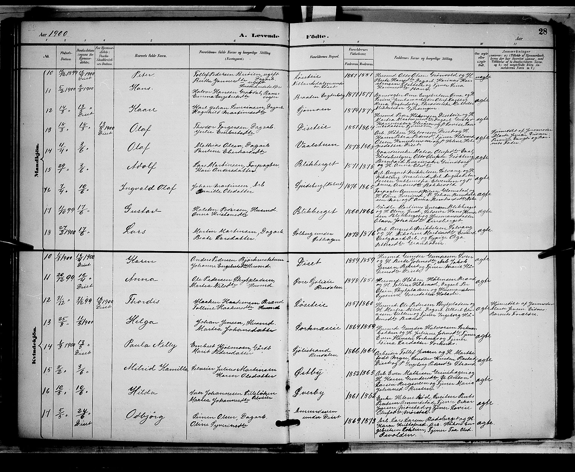 Åmot prestekontor, Hedmark, AV/SAH-PREST-056/H/Ha/Hab/L0002: Klokkerbok nr. 2, 1896-1906, s. 28
