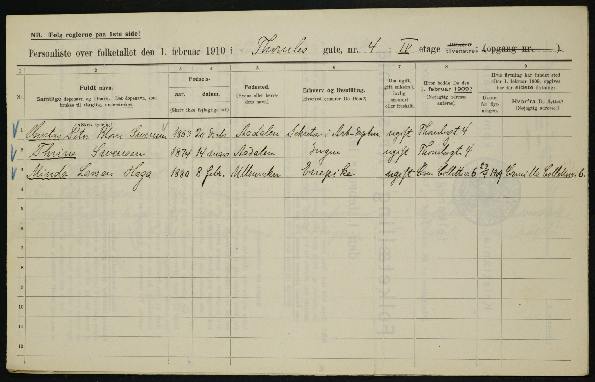 OBA, Kommunal folketelling 1.2.1910 for Kristiania, 1910, s. 103670