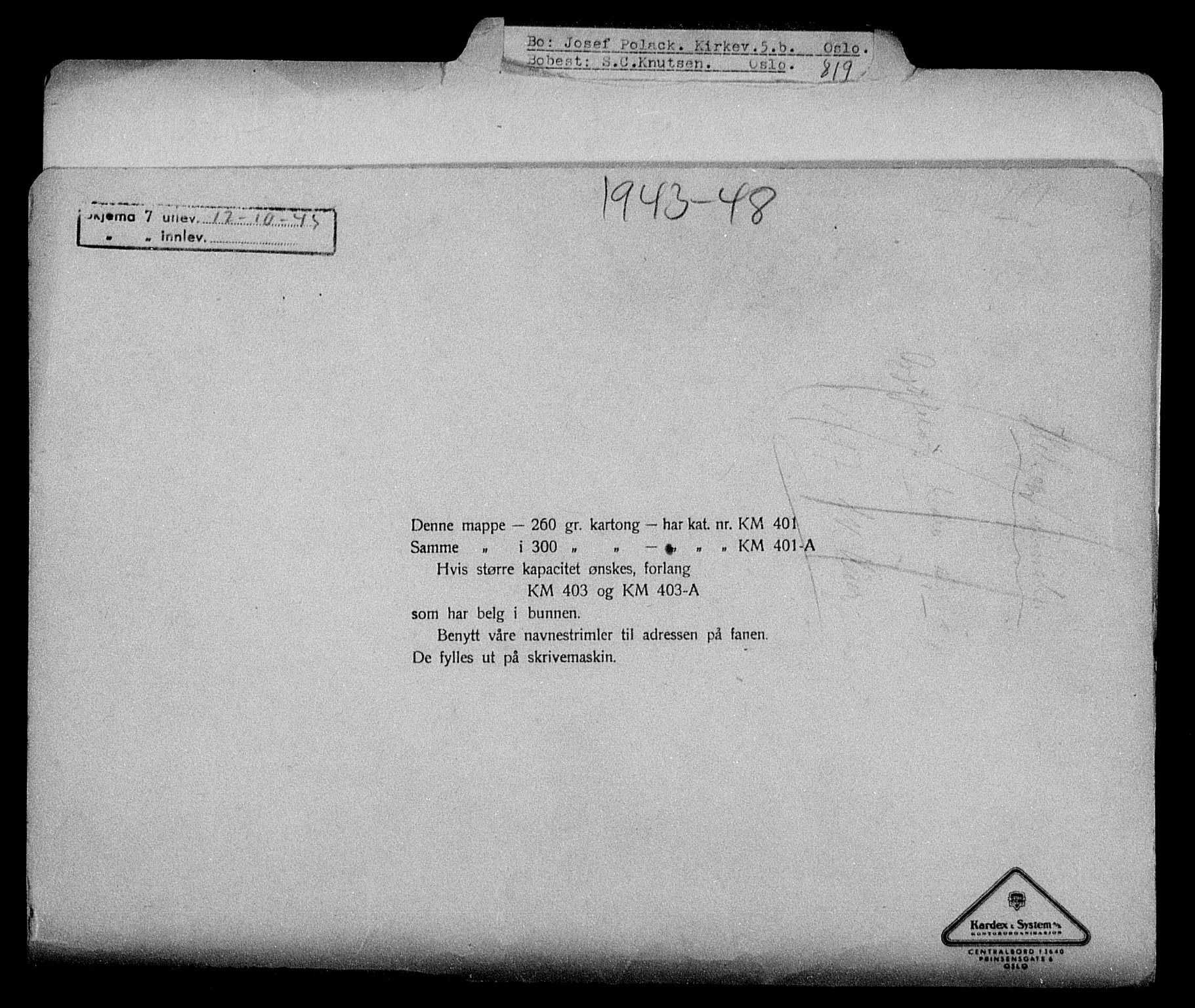 Justisdepartementet, Tilbakeføringskontoret for inndratte formuer, AV/RA-S-1564/H/Hc/Hcc/L0970: --, 1945-1947, s. 237