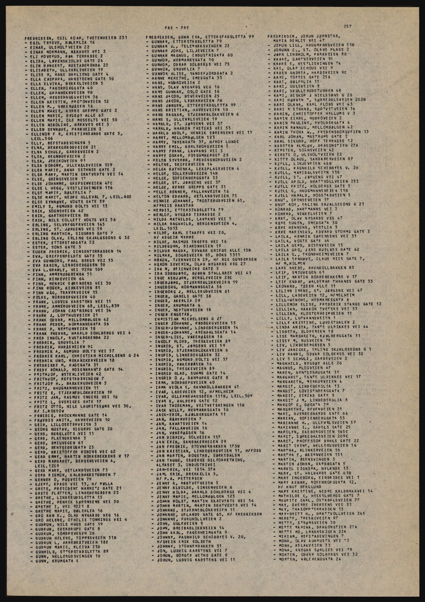 Kristiania/Oslo adressebok, PUBL/-, 1982-1983, s. 257