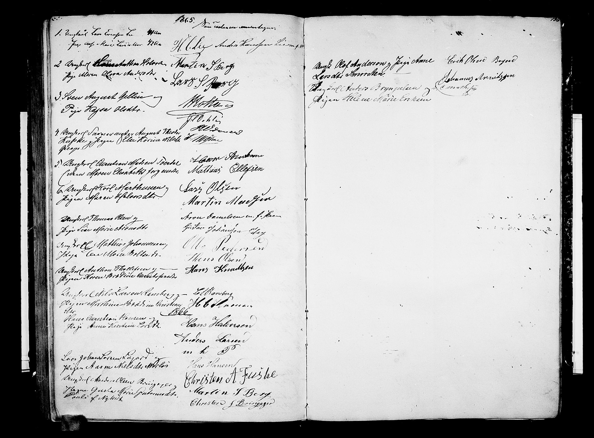 Botne kirkebøker, AV/SAKO-A-340/G/Ga/L0001: Klokkerbok nr. I 1, 1854-1867, s. 136