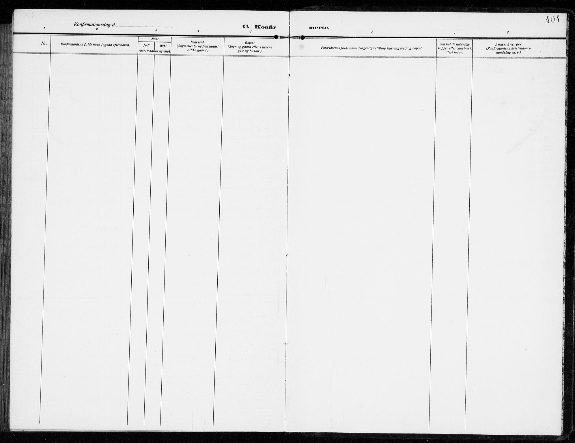 Kråkerøy prestekontor Kirkebøker, AV/SAO-A-10912/G/Ga/L0001: Klokkerbok nr. 1, 1908-1944, s. 404