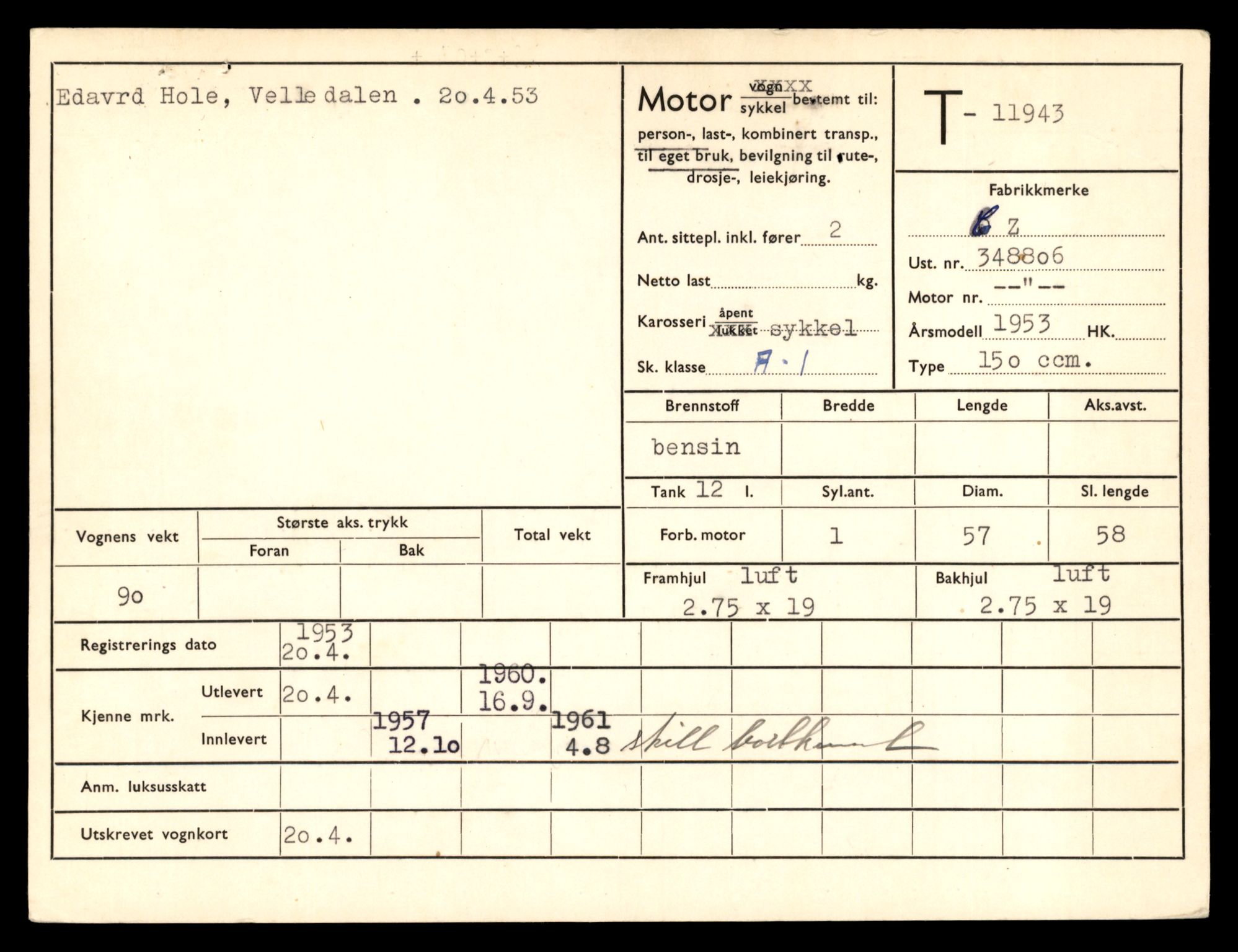 Møre og Romsdal vegkontor - Ålesund trafikkstasjon, AV/SAT-A-4099/F/Fe/L0031: Registreringskort for kjøretøy T 11800 - T 11996, 1927-1998, s. 2471