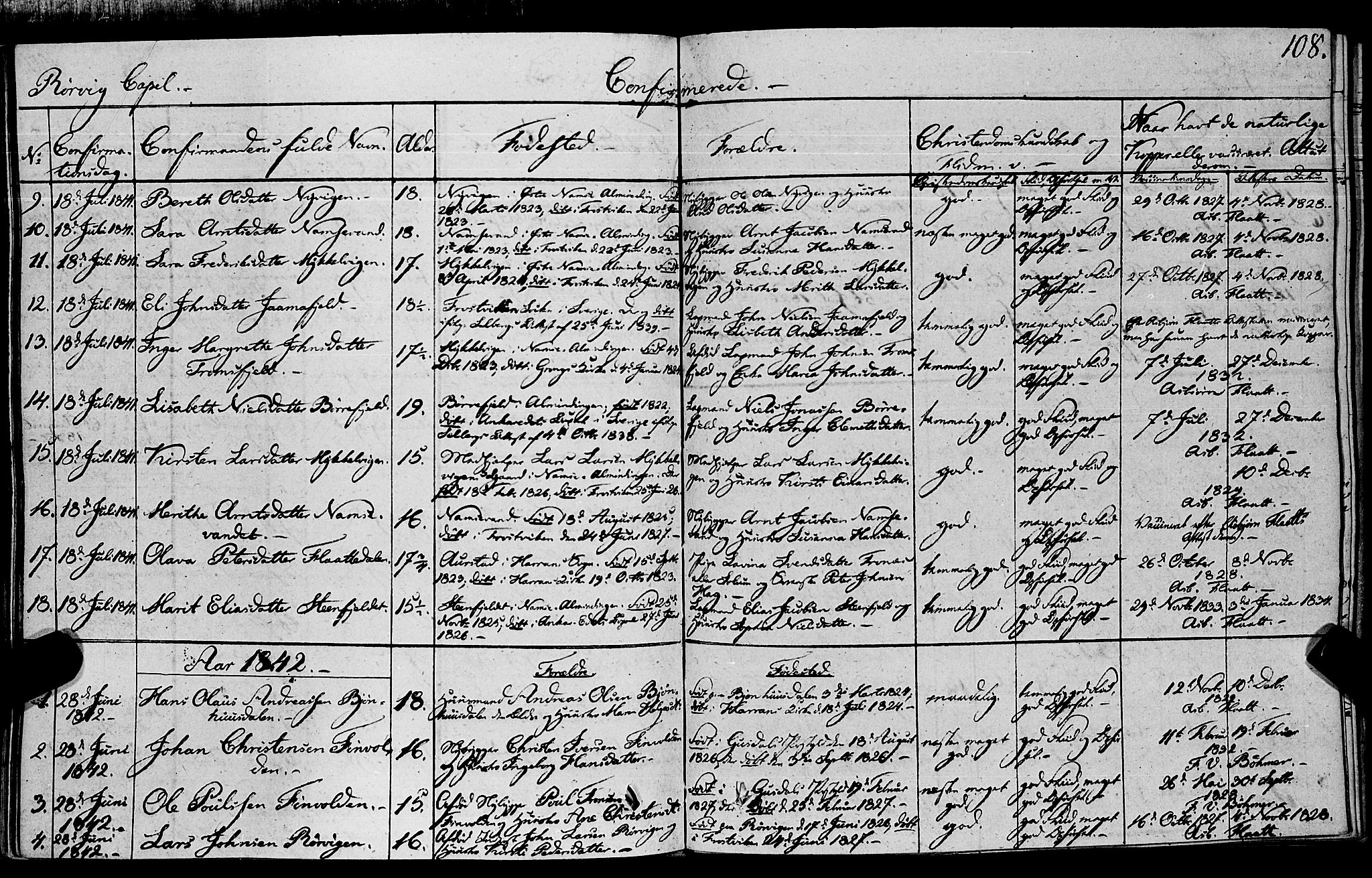Ministerialprotokoller, klokkerbøker og fødselsregistre - Nord-Trøndelag, AV/SAT-A-1458/762/L0538: Ministerialbok nr. 762A02 /1, 1833-1879, s. 108
