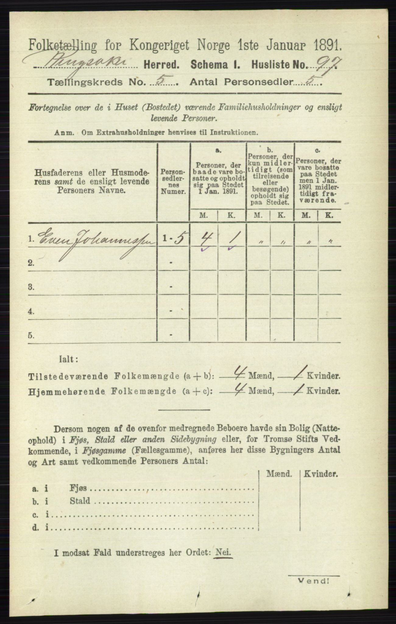 RA, Folketelling 1891 for 0412 Ringsaker herred, 1891, s. 2392