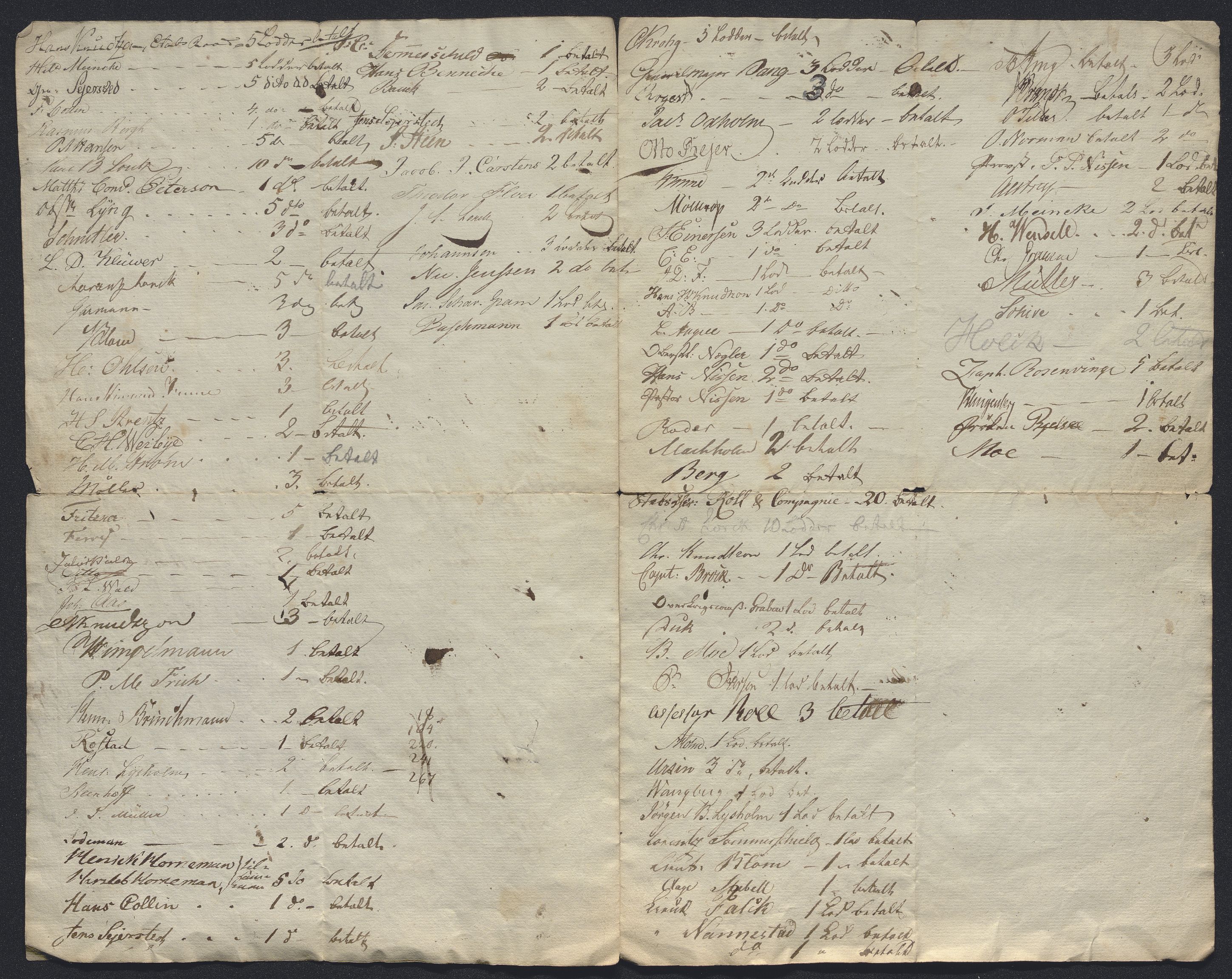 Tellefsen, Johan Christian, AV/RA-PA-0792/Fa/L0001: --, 1738-1856, s. 256