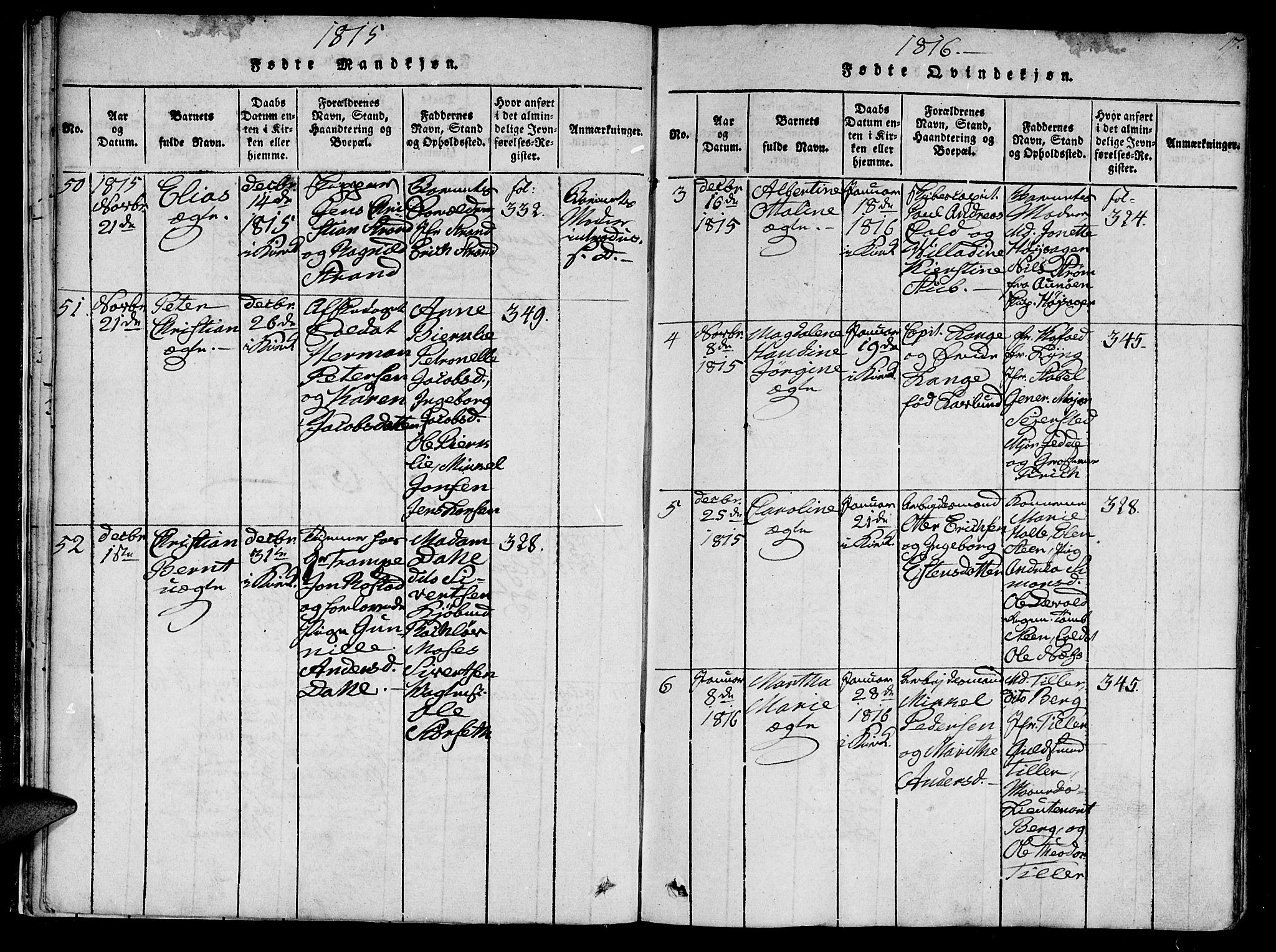 Ministerialprotokoller, klokkerbøker og fødselsregistre - Sør-Trøndelag, AV/SAT-A-1456/602/L0107: Ministerialbok nr. 602A05, 1815-1821, s. 17
