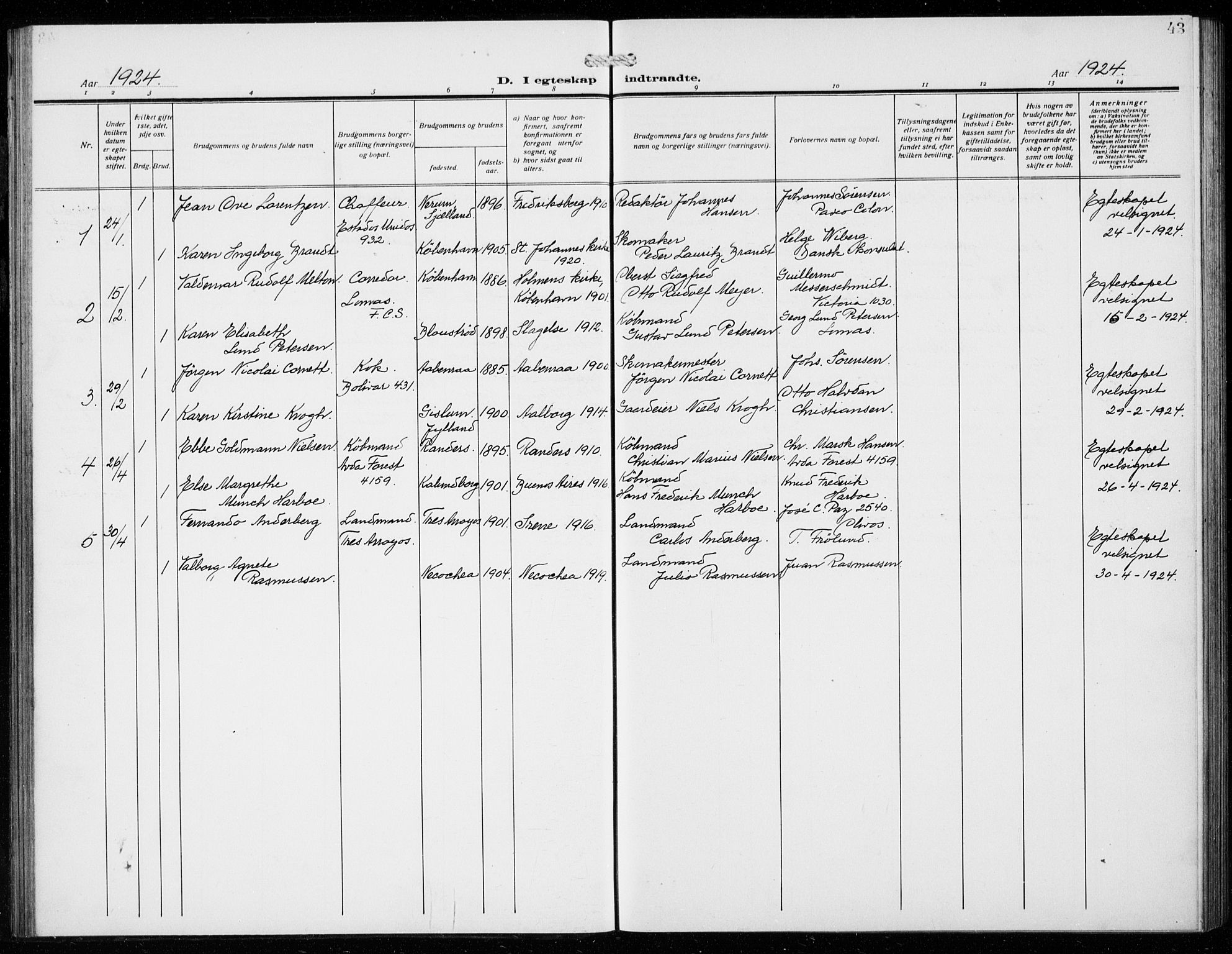 Den norske sjømannsmisjon i utlandet/Syd-Amerika (Buenos Aires m.fl.), AV/SAB-SAB/PA-0118/H/Ha/L0003: Ministerialbok nr. A 3, 1920-1938, s. 43