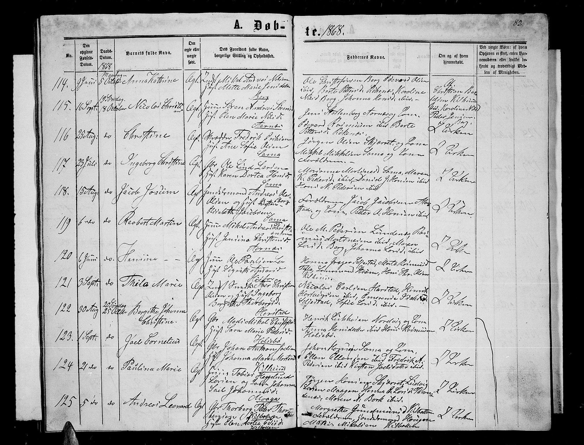 Trondenes sokneprestkontor, AV/SATØ-S-1319/H/Hb/L0008klokker: Klokkerbok nr. 8, 1863-1869, s. 82