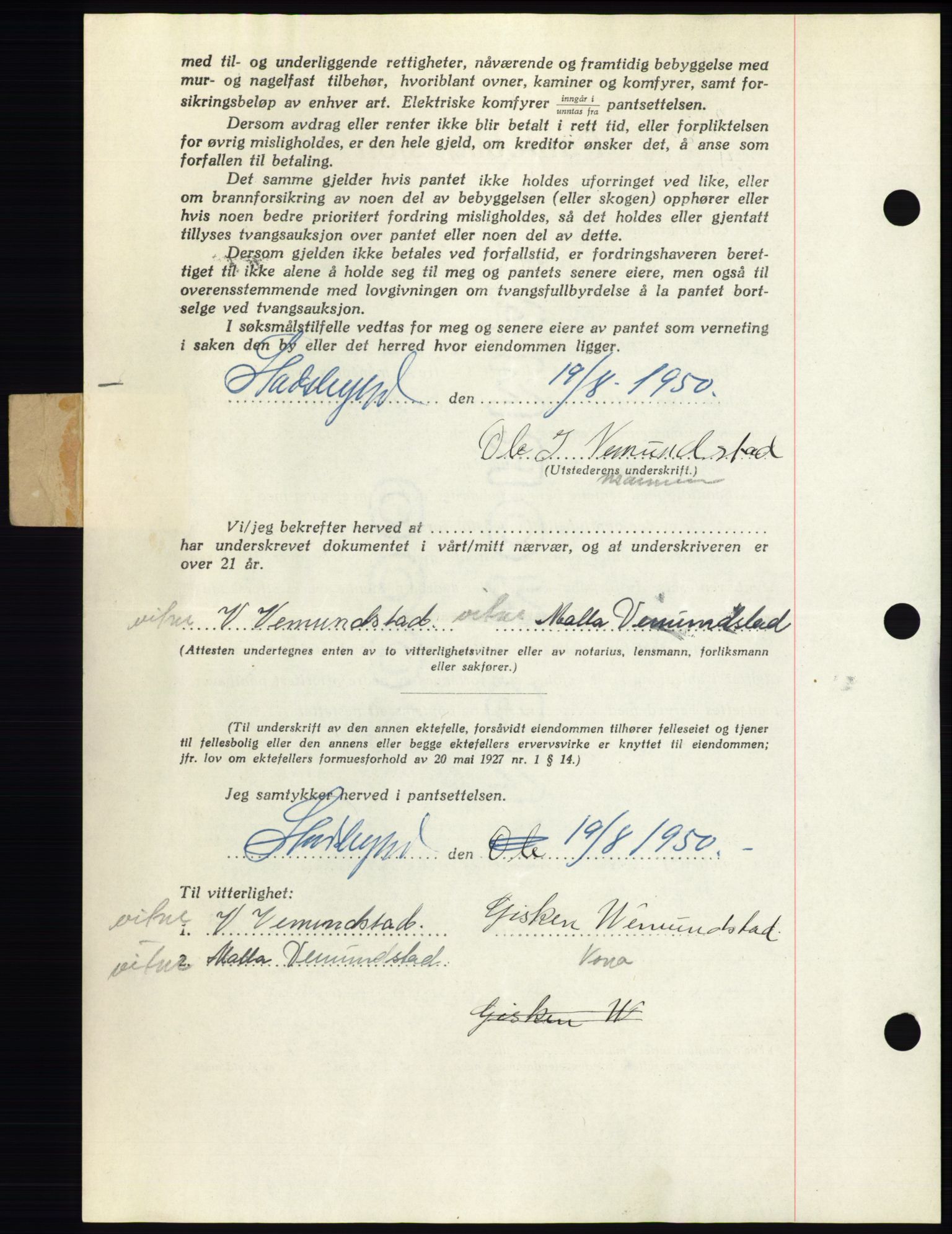 Fosen sorenskriveri, AV/SAT-A-1107/1/2/2C: Pantebok nr. B, 1948-1950, Dagboknr: 1502/1950